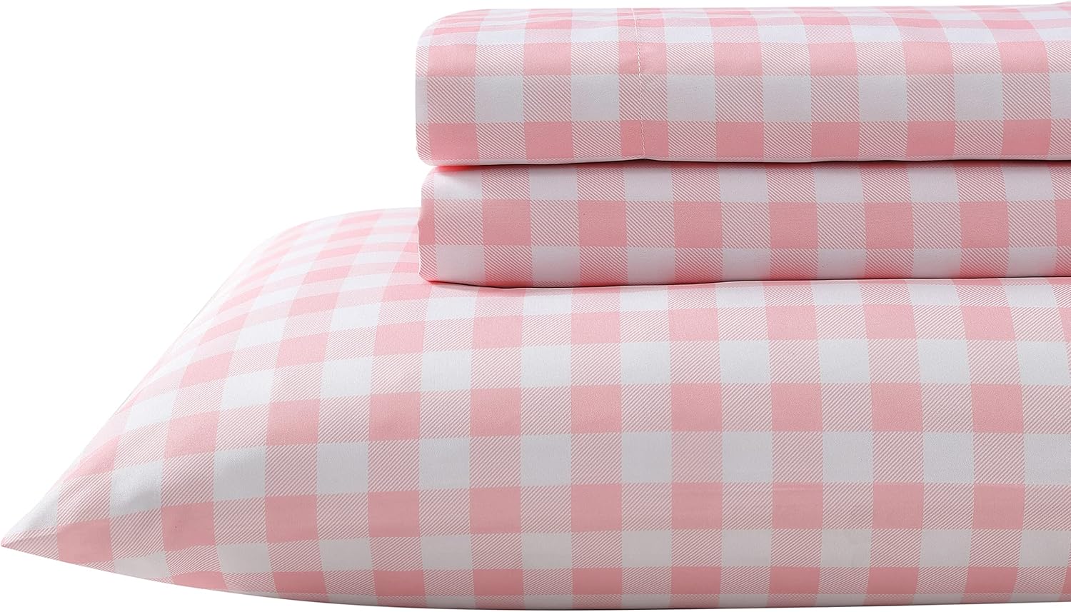 Eddie Bauer Kids Twin Sheets Plaid Pink Set