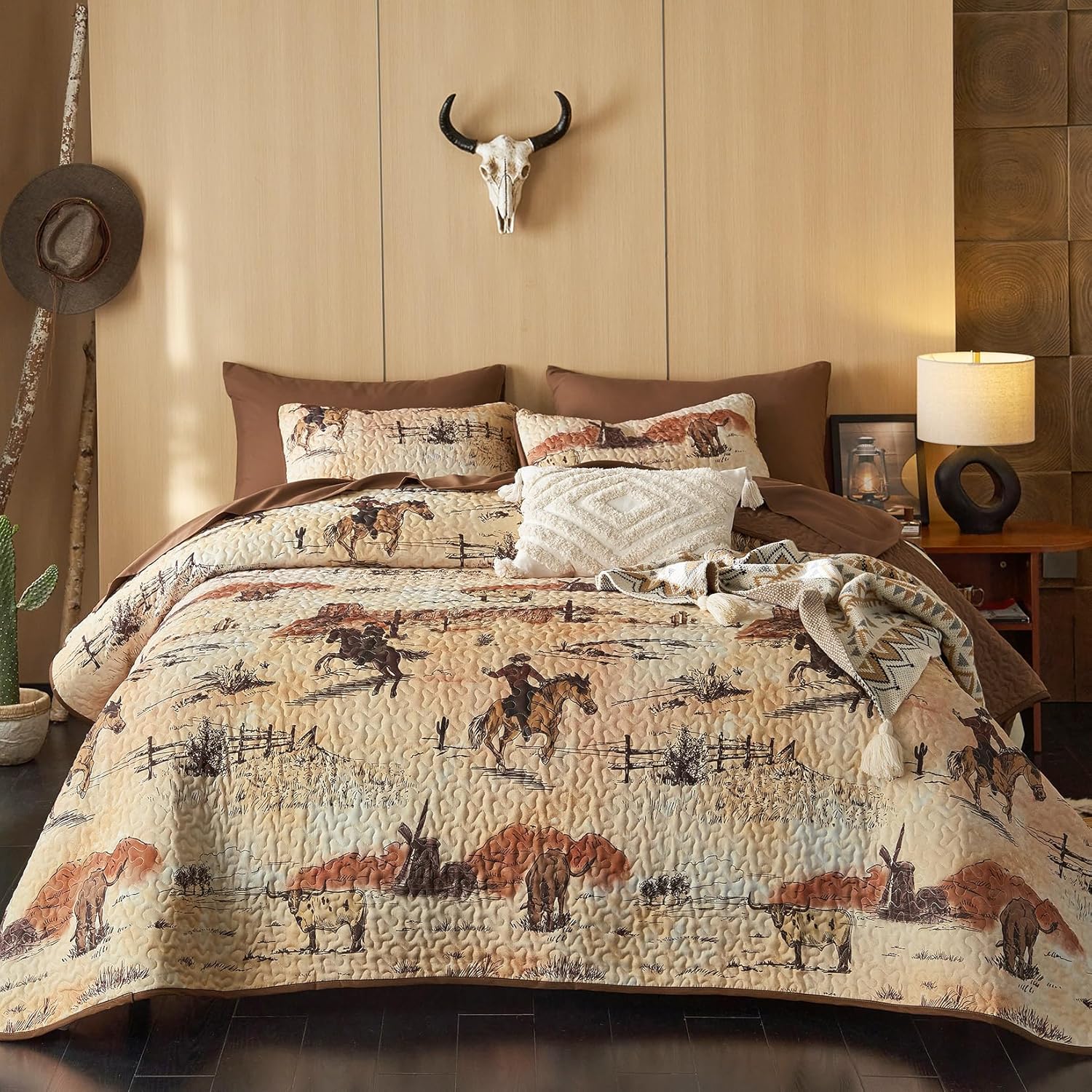 Wake In Cloud Western Quilt Set - King 3-Piece