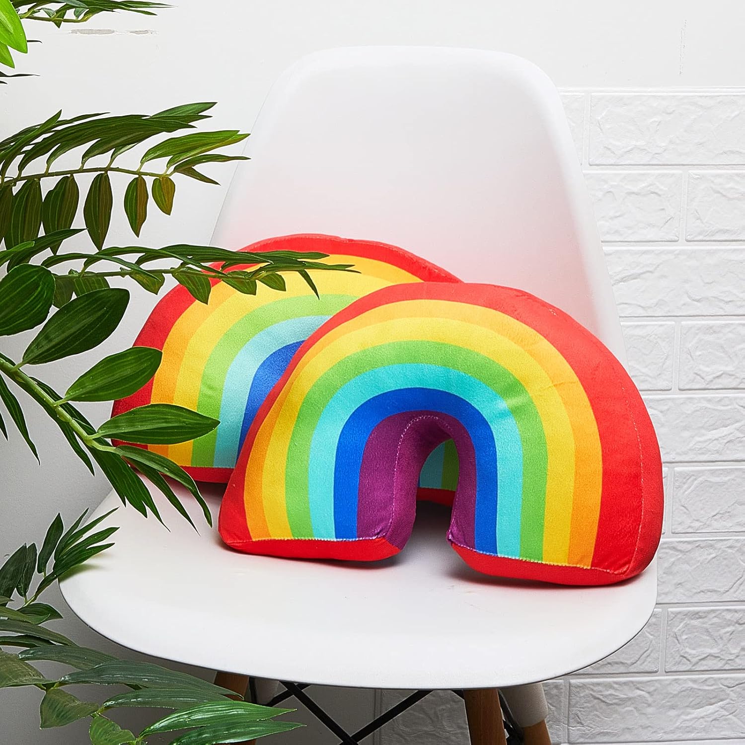 Chunful 2 Pcs Rainbow Arch Throw Pillow for Kids