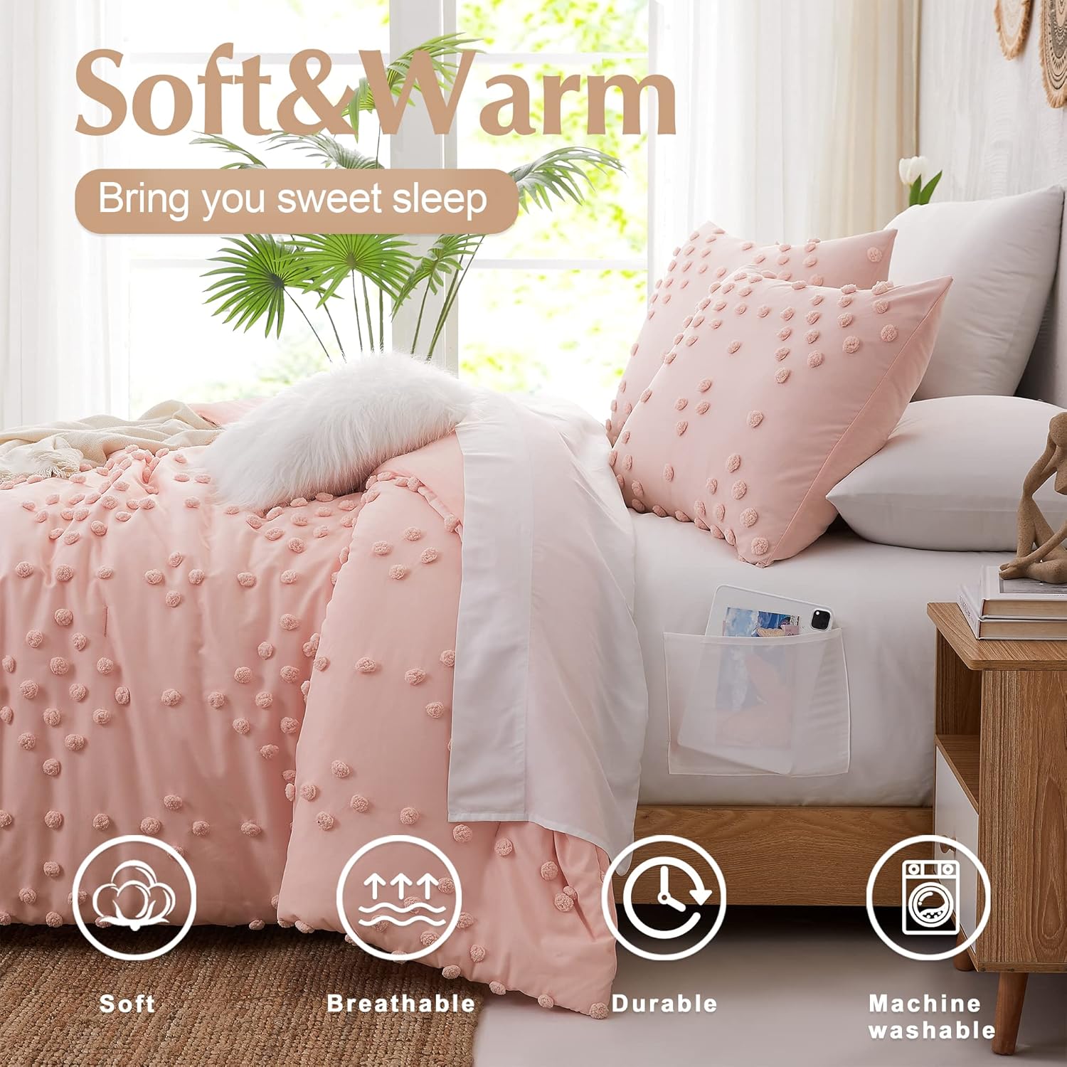 Geniospin Pink TwinTwin XL Bed-in-a-Bag Comforter Set