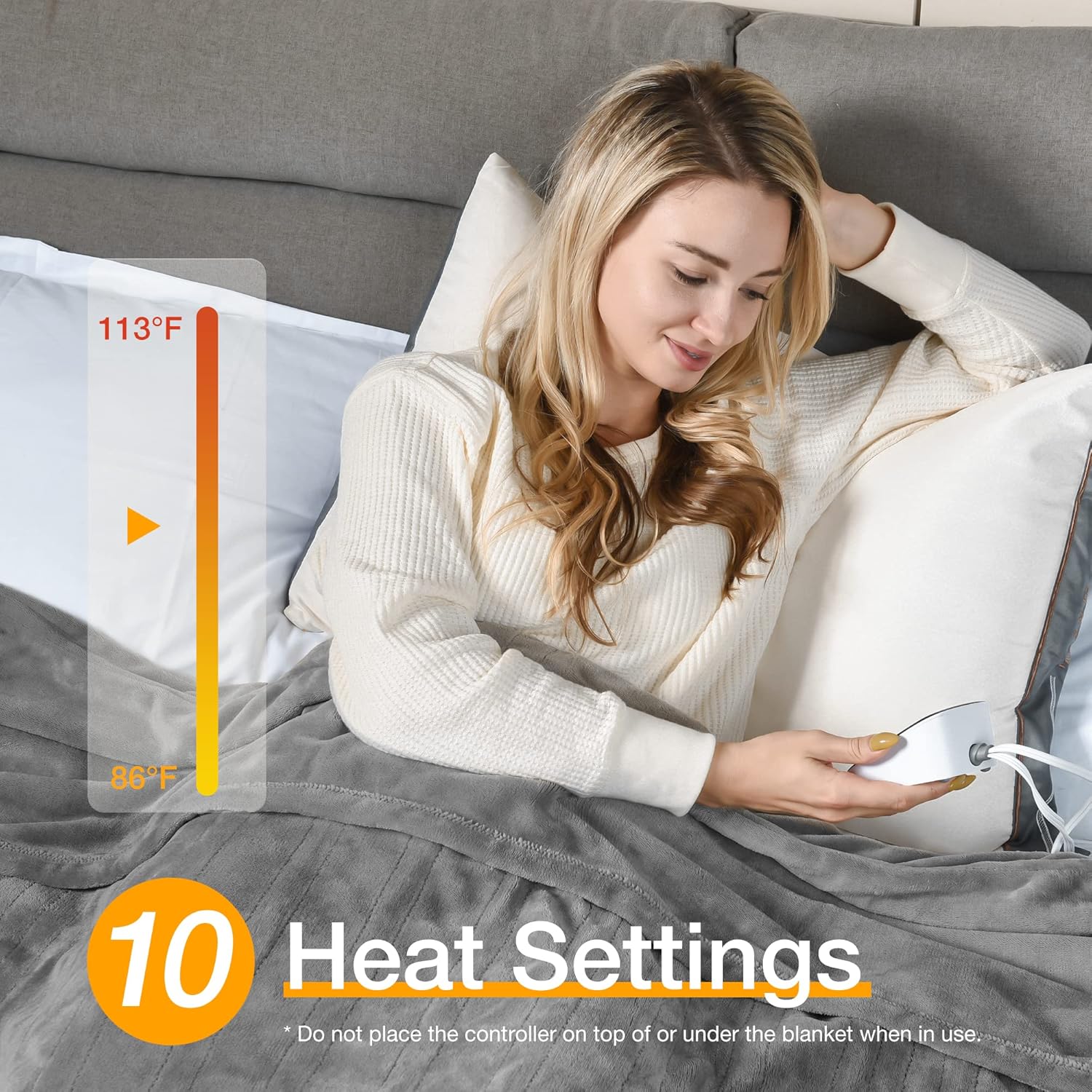 WOOMER Heated Blanket King Size 90x100 with 5 Year Warranty
