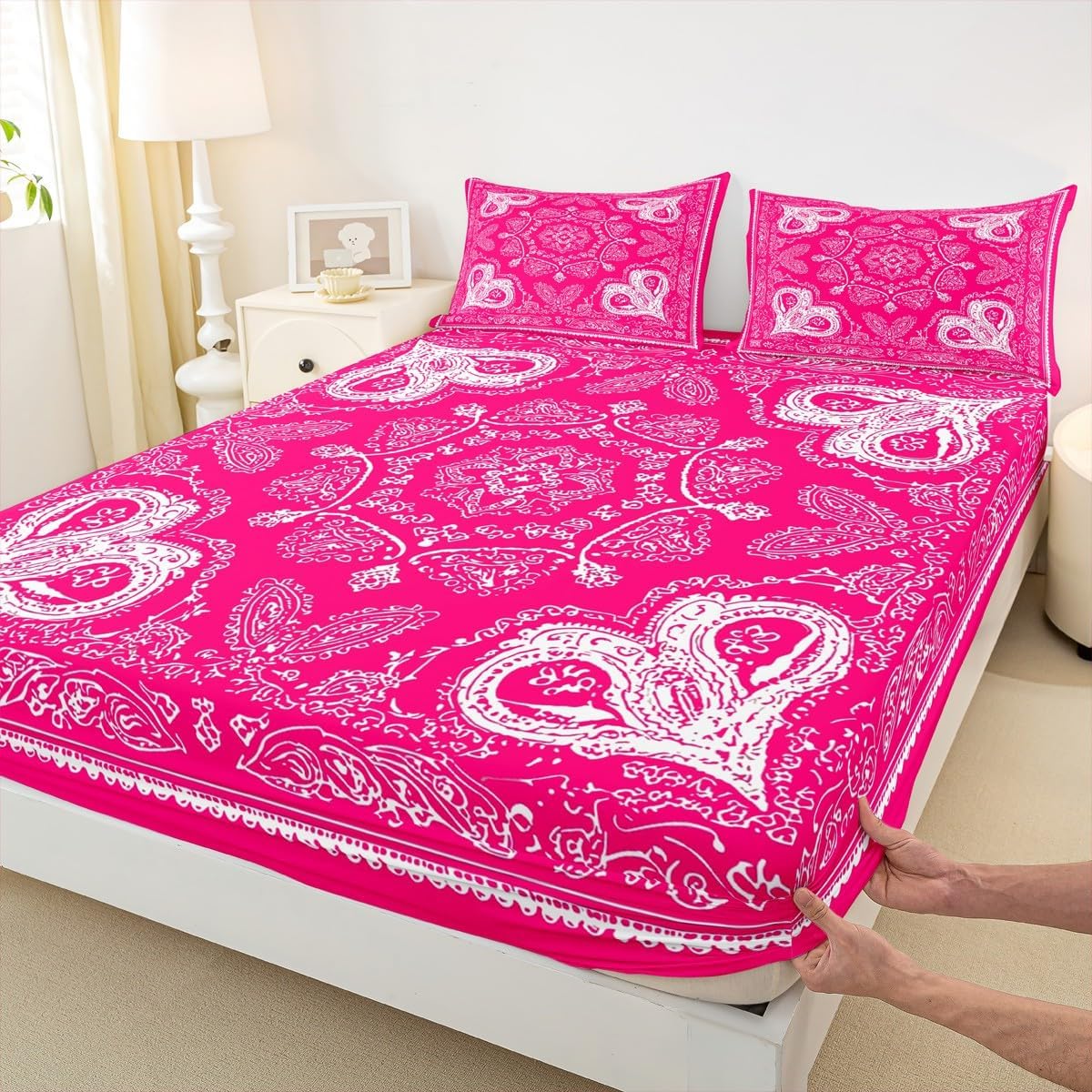 Castle Fairy Plum Floral Sheet Set Full Size 4Pcs