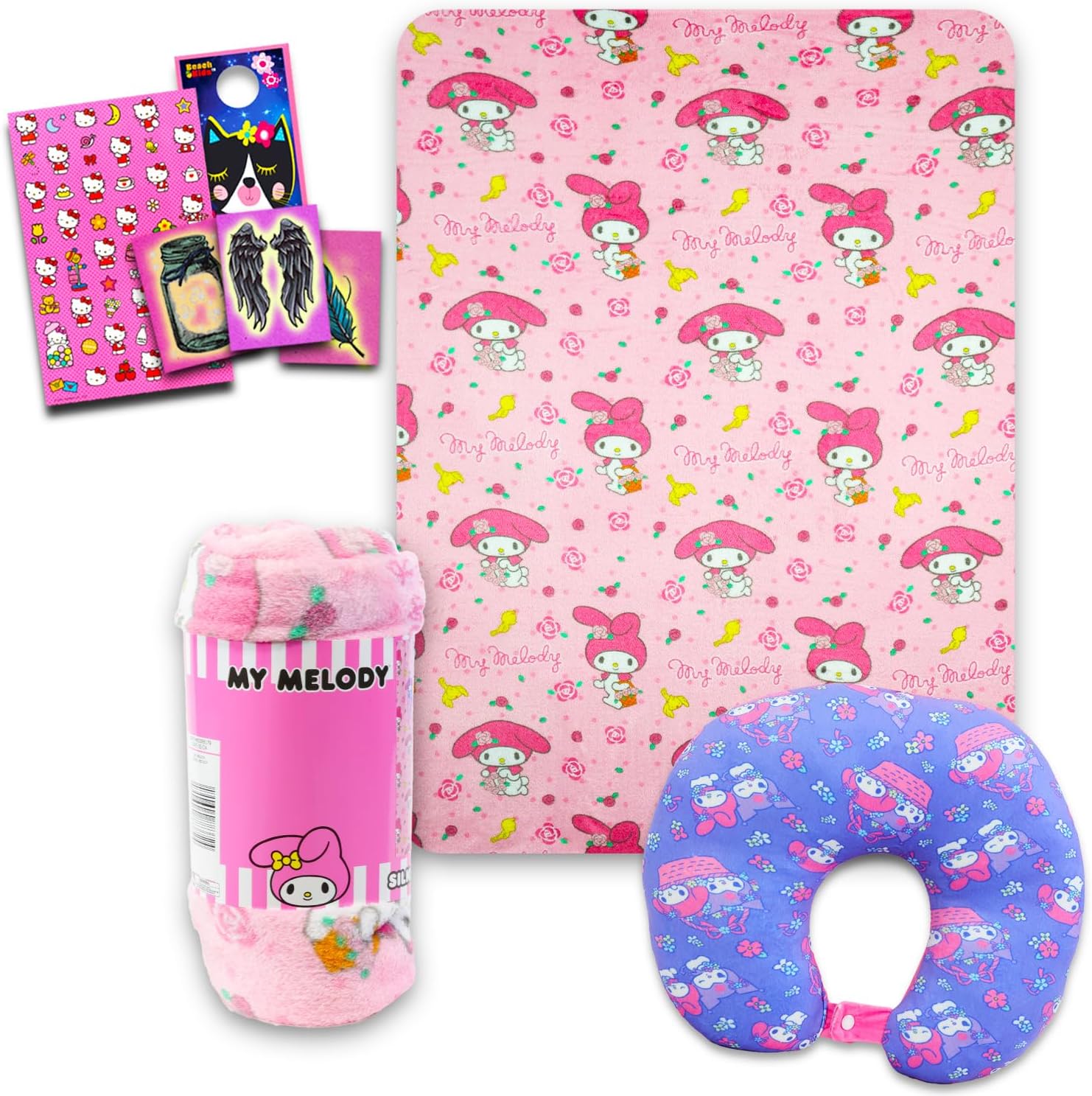 SANRIO Hello Kitty Travel Pillow and Blanket Set 1