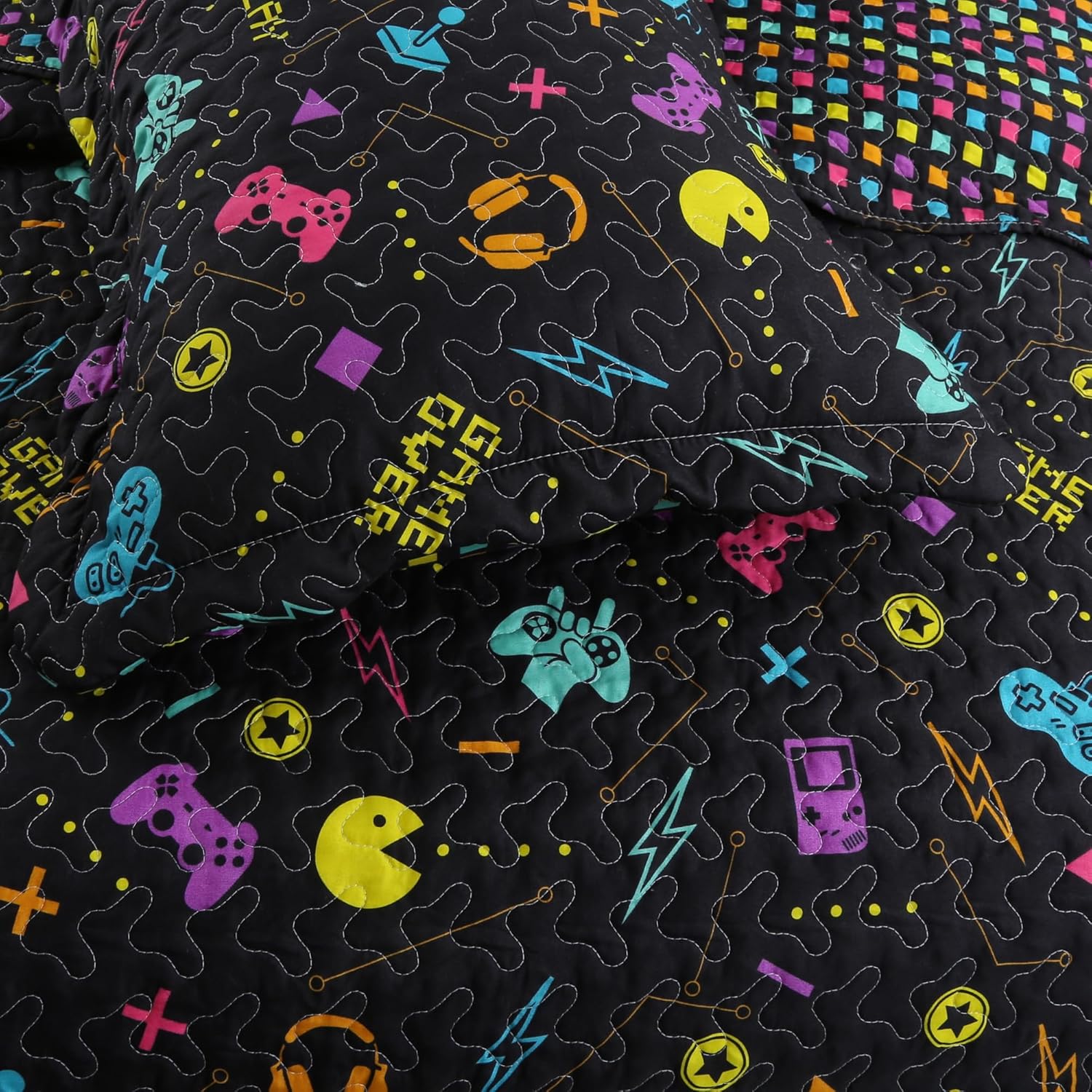 MarCielo Gamer Quilt Bedspread Set for Kids