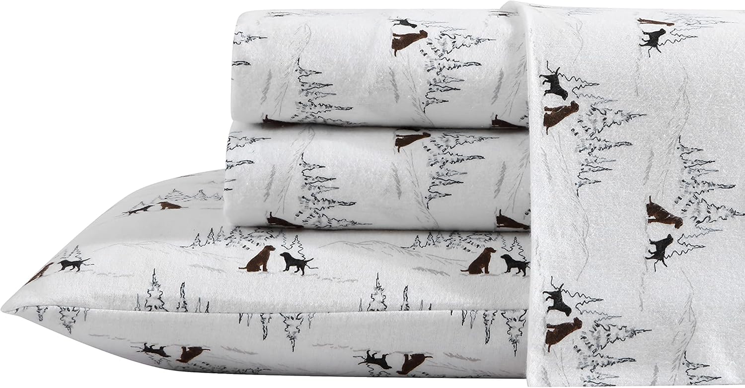Eddie Bauer Queen Sheet Set - Breathable Cotton Flannel with Deep Pockets