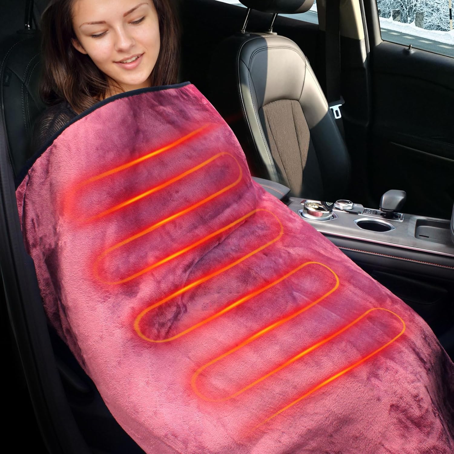 iHealthComfort Electric Blanket 12V Fast Heating Purple
