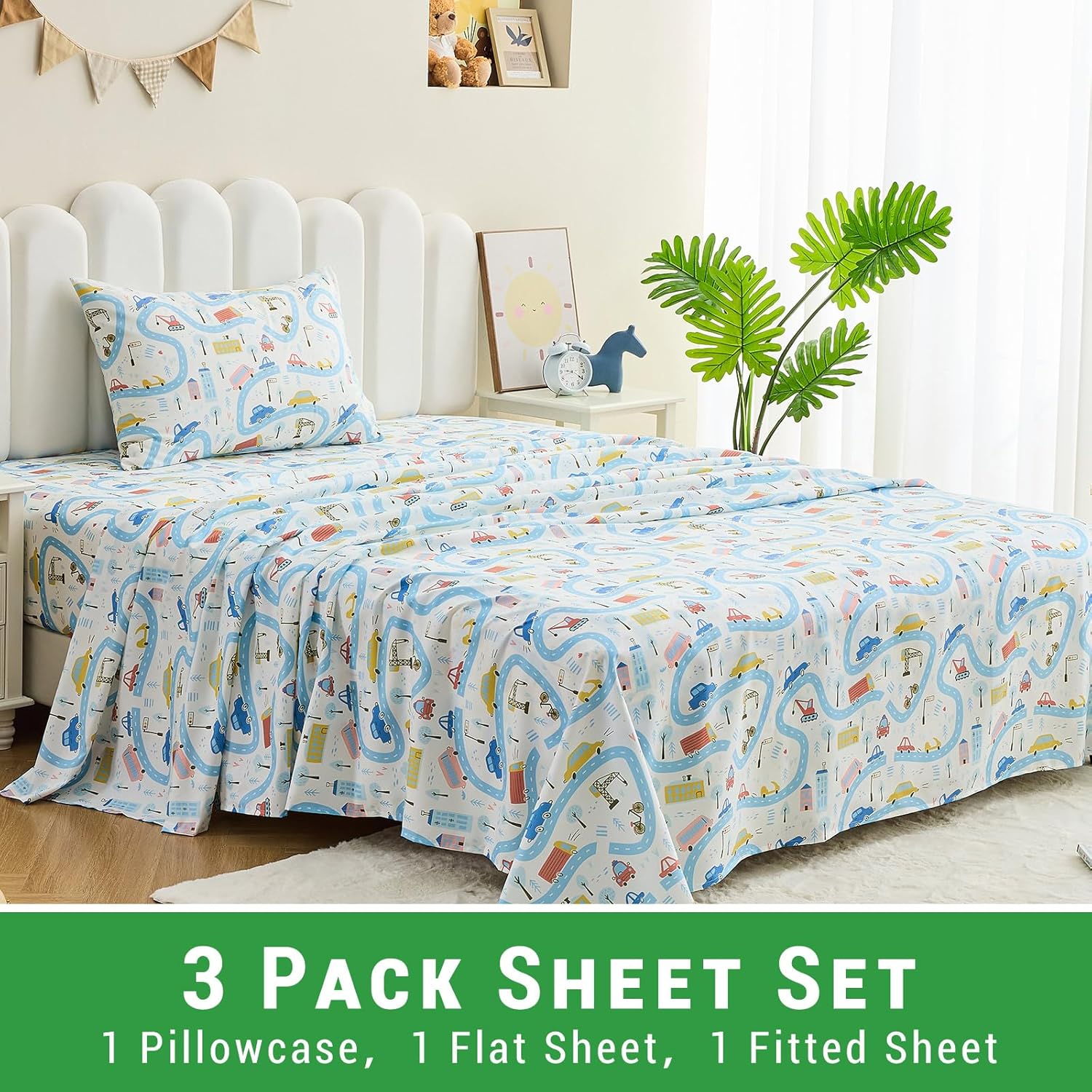 Gogreen Kids Bed Sheet Set Twin Size 3pcs