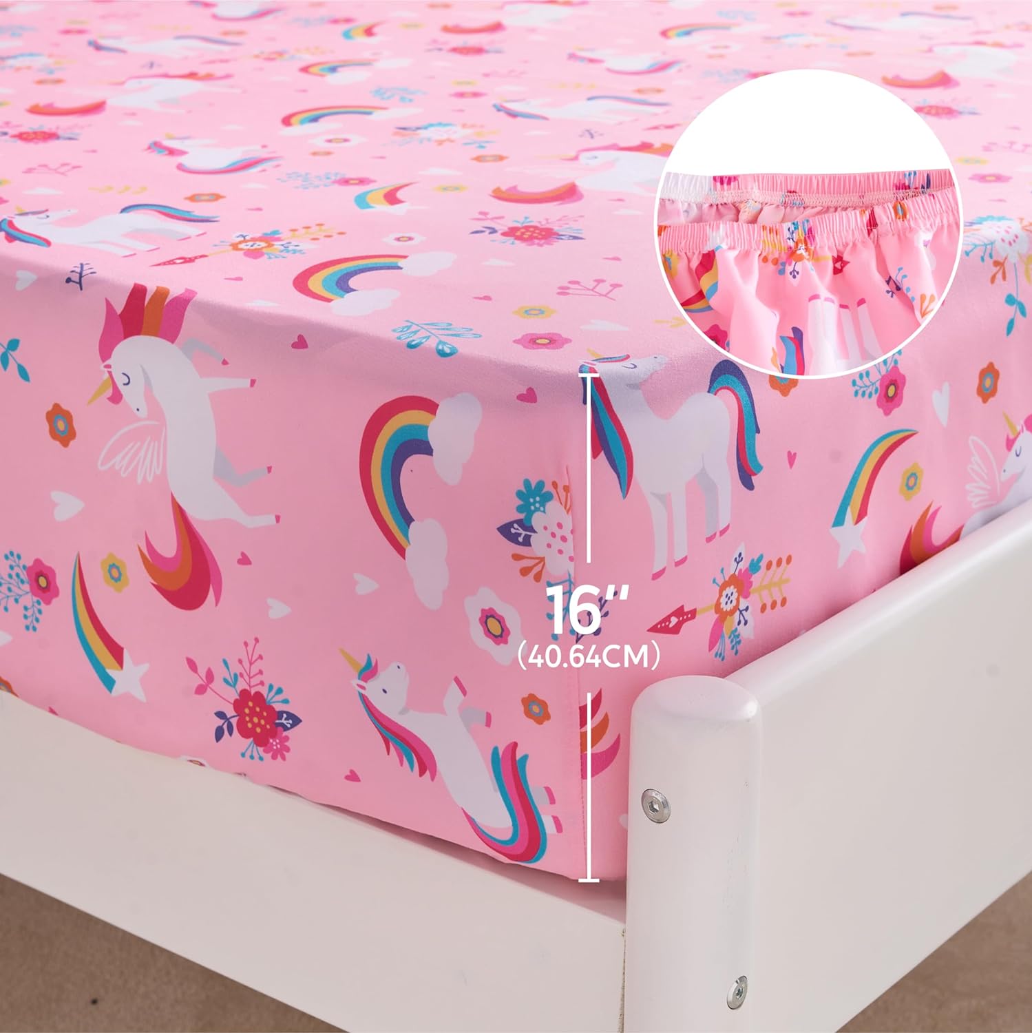 Joiedomi Kids Full Sheet Set Unicorn 4 Piece