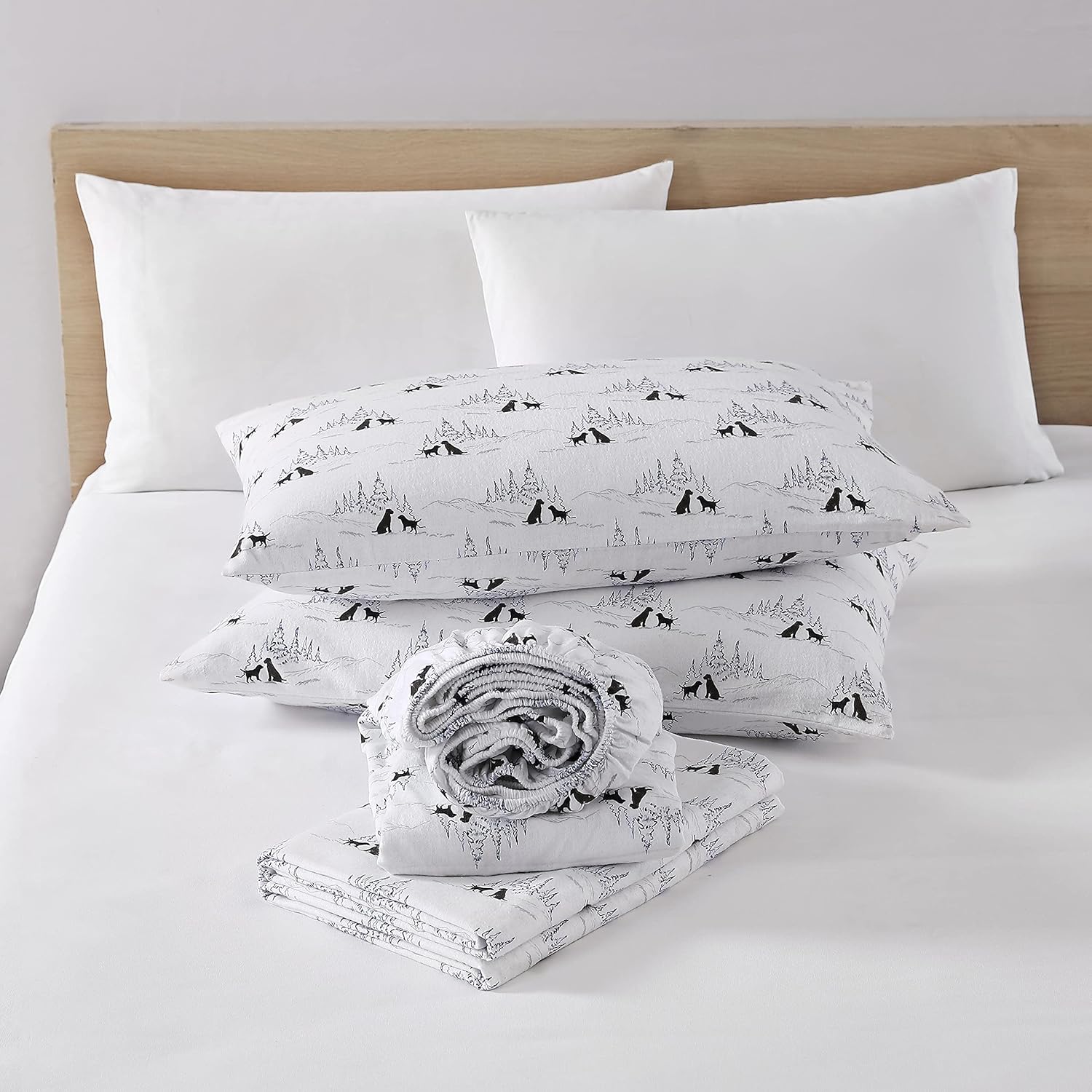 Eddie Bauer Queen Sheet Set - Breathable Cotton Flannel with Deep Pockets
