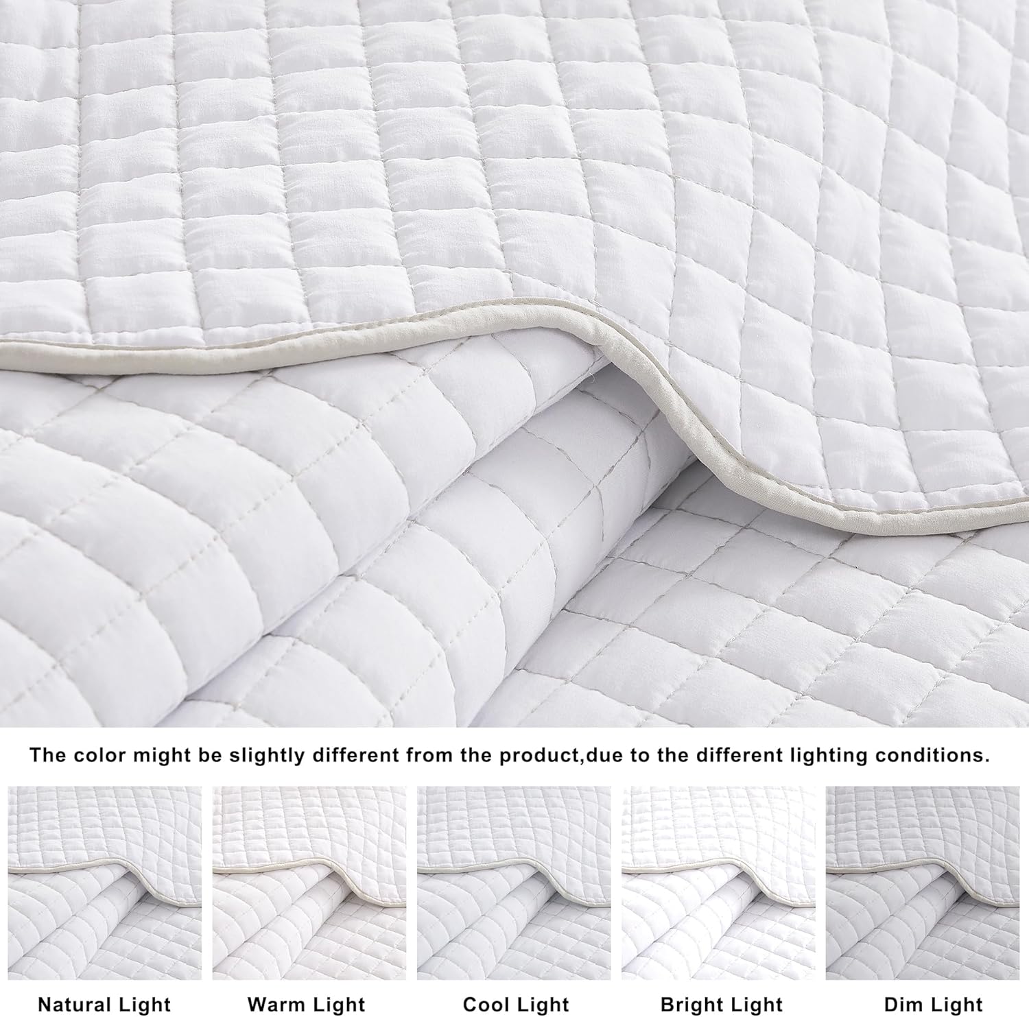 WDCOZY King Size Quilt Bedding Set with 2 Pillow Shams