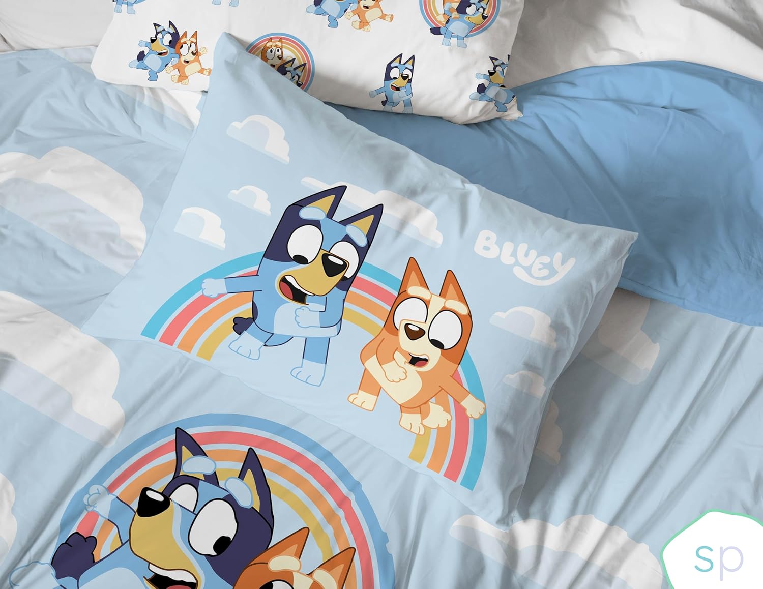 Saturday Park Bluey Rainbow Clouds Duvet Set