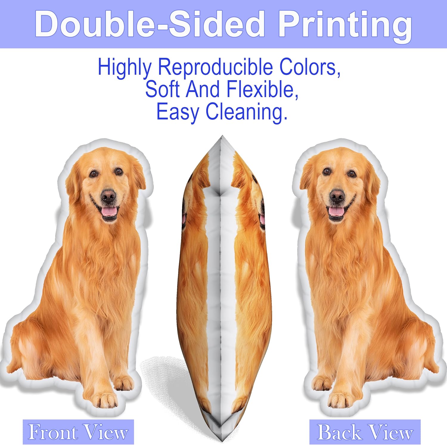 Custom Pet Pillow with Personalized Photo White