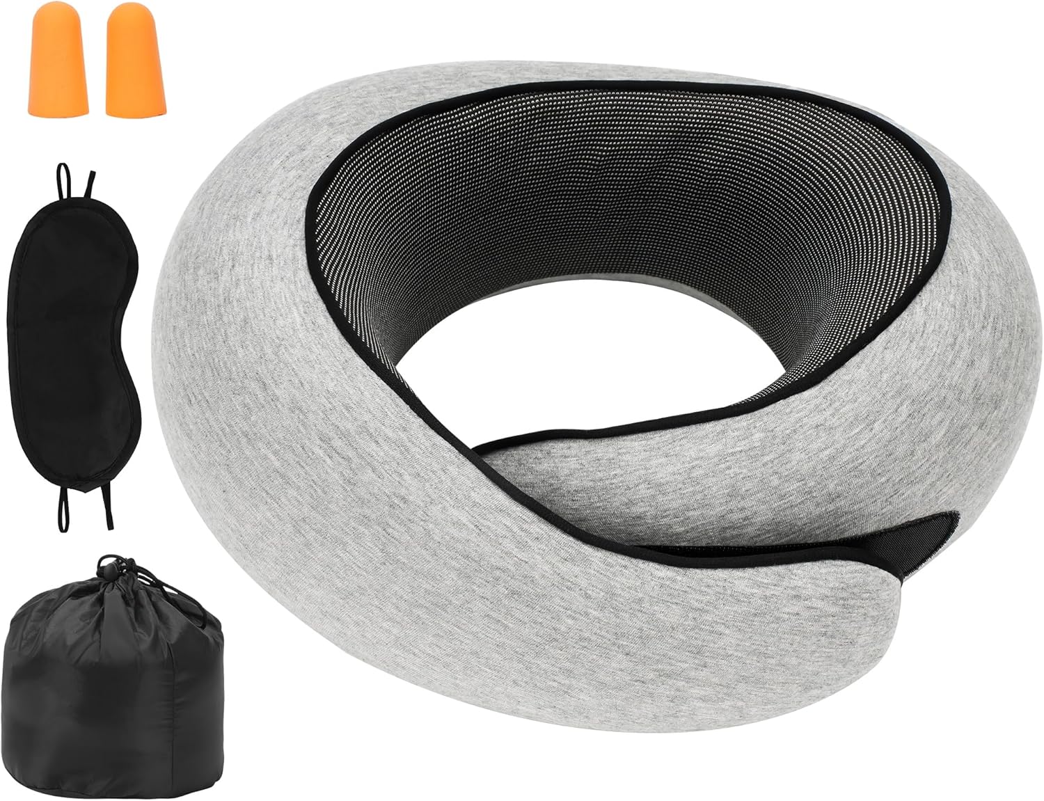 Memory Foam Neck Pillow with Eye Mask and Ear Plugs