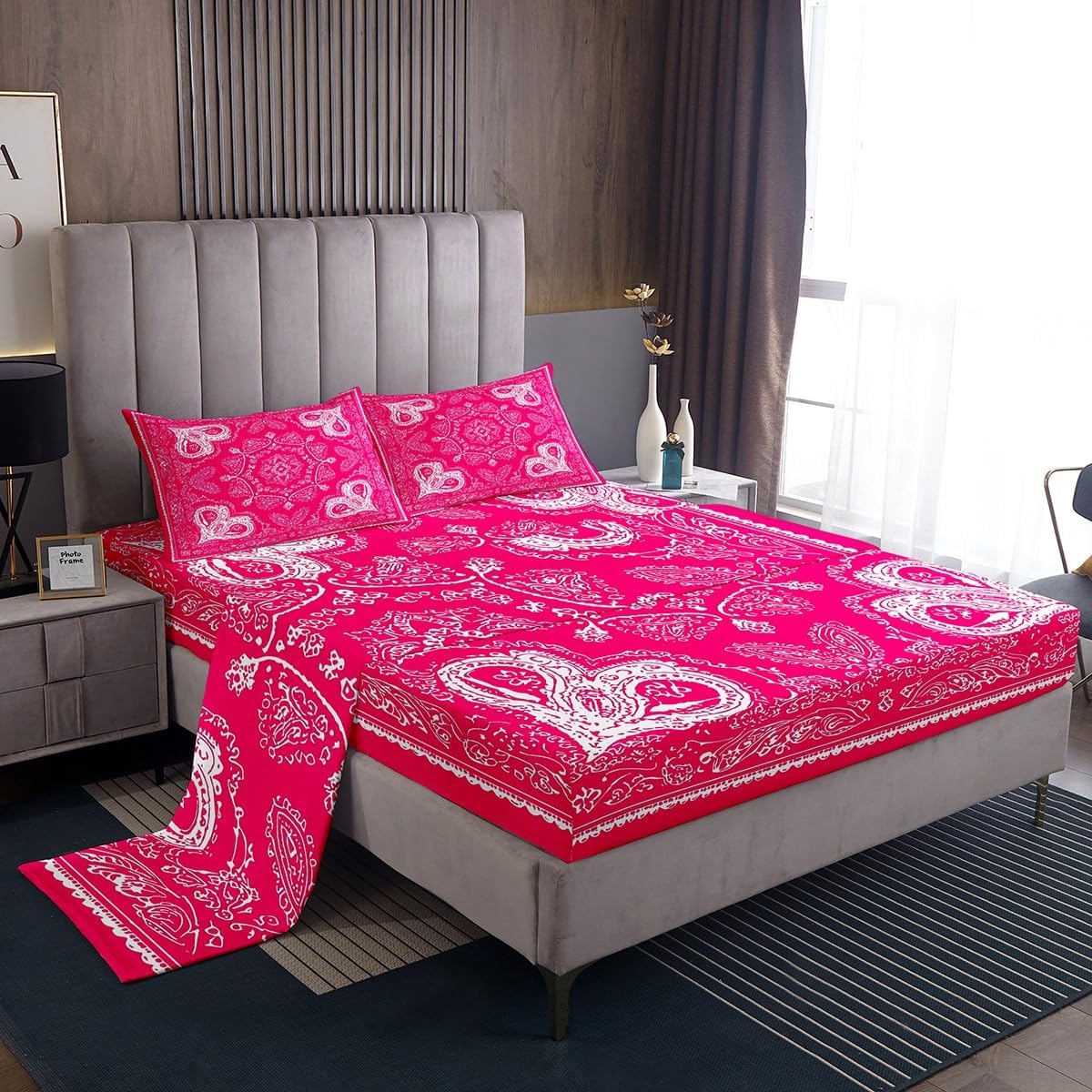 Castle Fairy Plum Floral Sheet Set Full Size 4Pcs