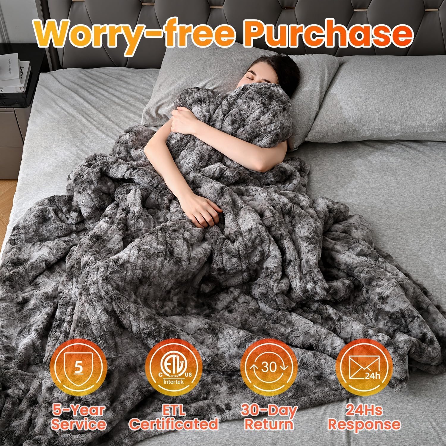 WOOMER Heated Blanket with 10 Heat Levels