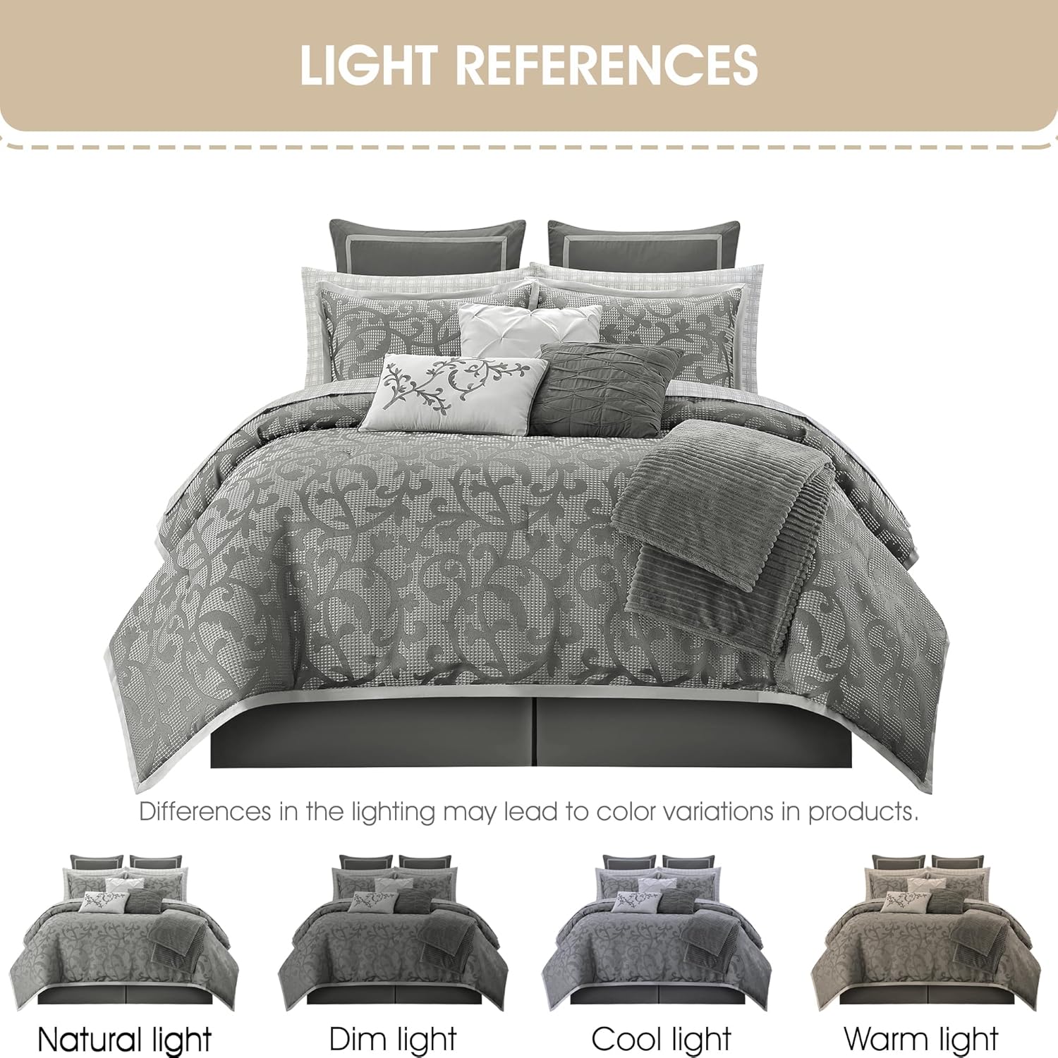 Grand Avenue Grey Paisley Comforter Set