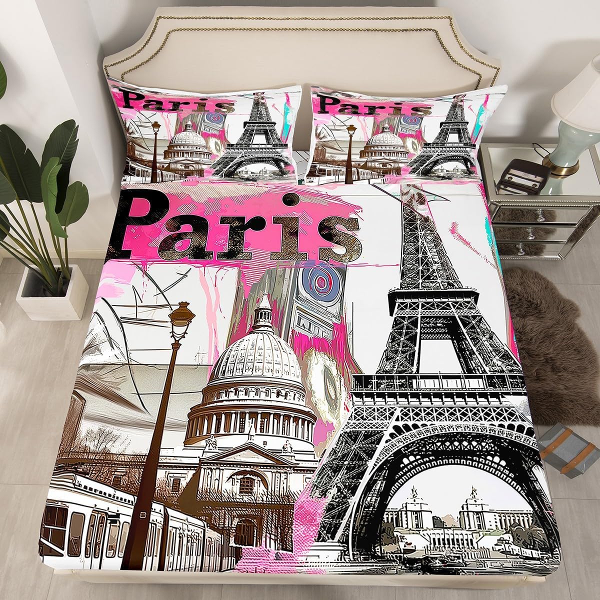 Manfei Eiffel Tower Kids Sheet Set 4PCS