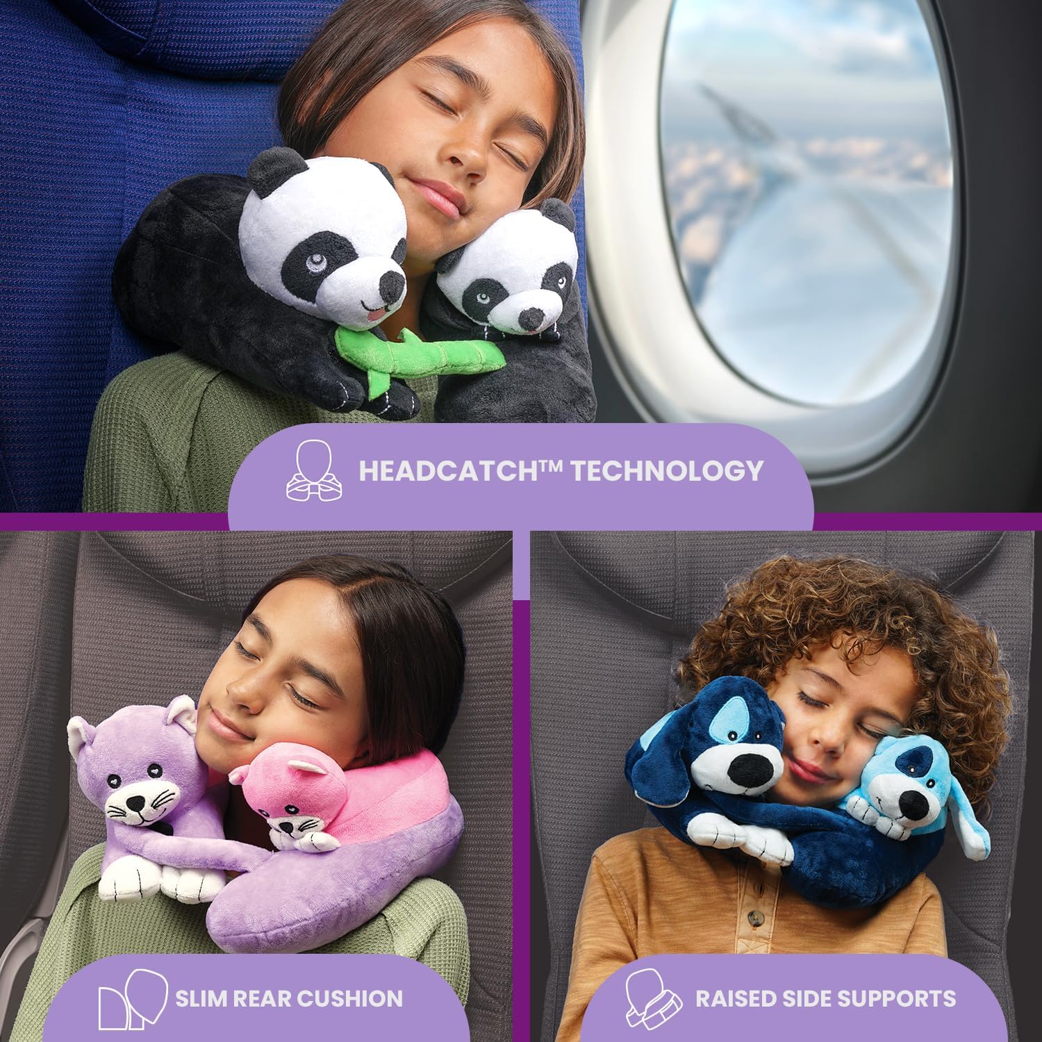 Cabeau Travel Pillow for Kids Puppies Style