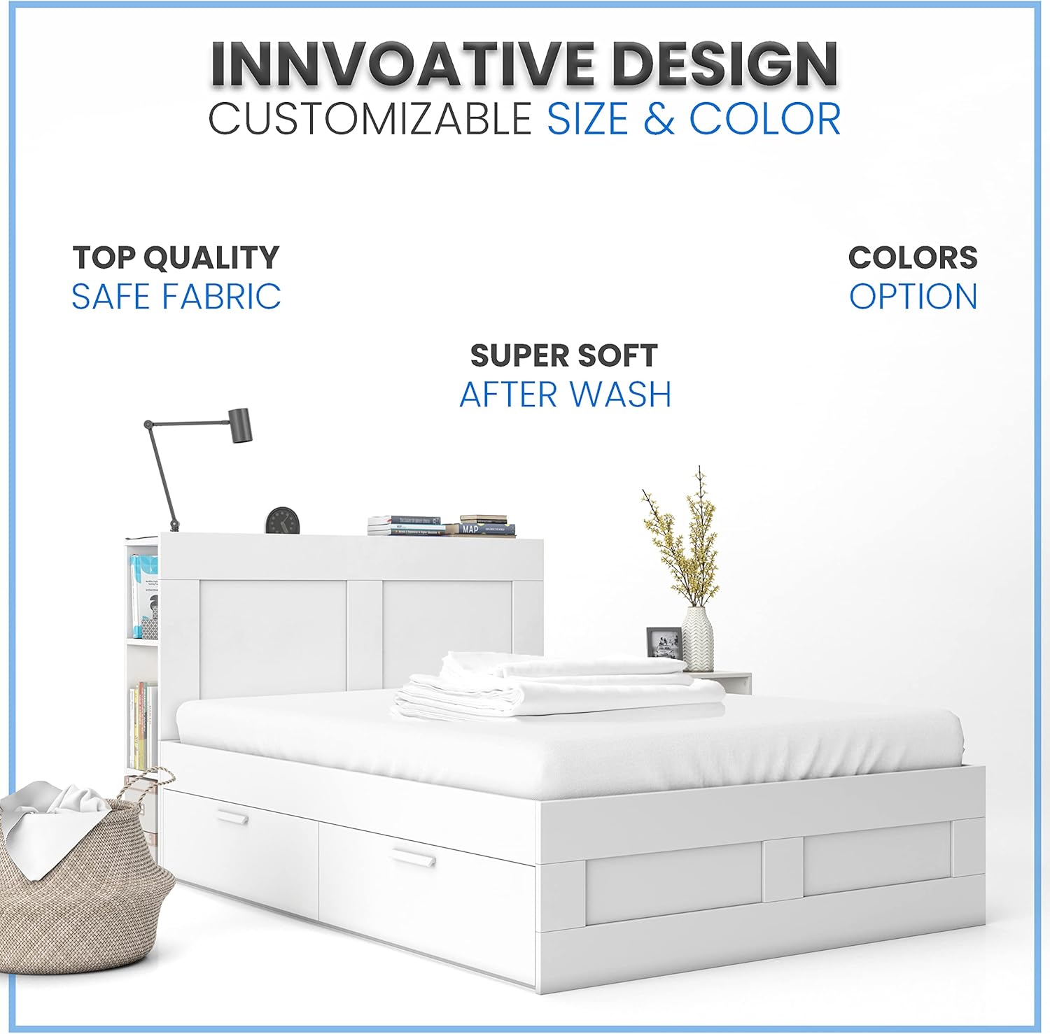 Custom Fitted Bed Sheet - Polycotton Soft Breathable
