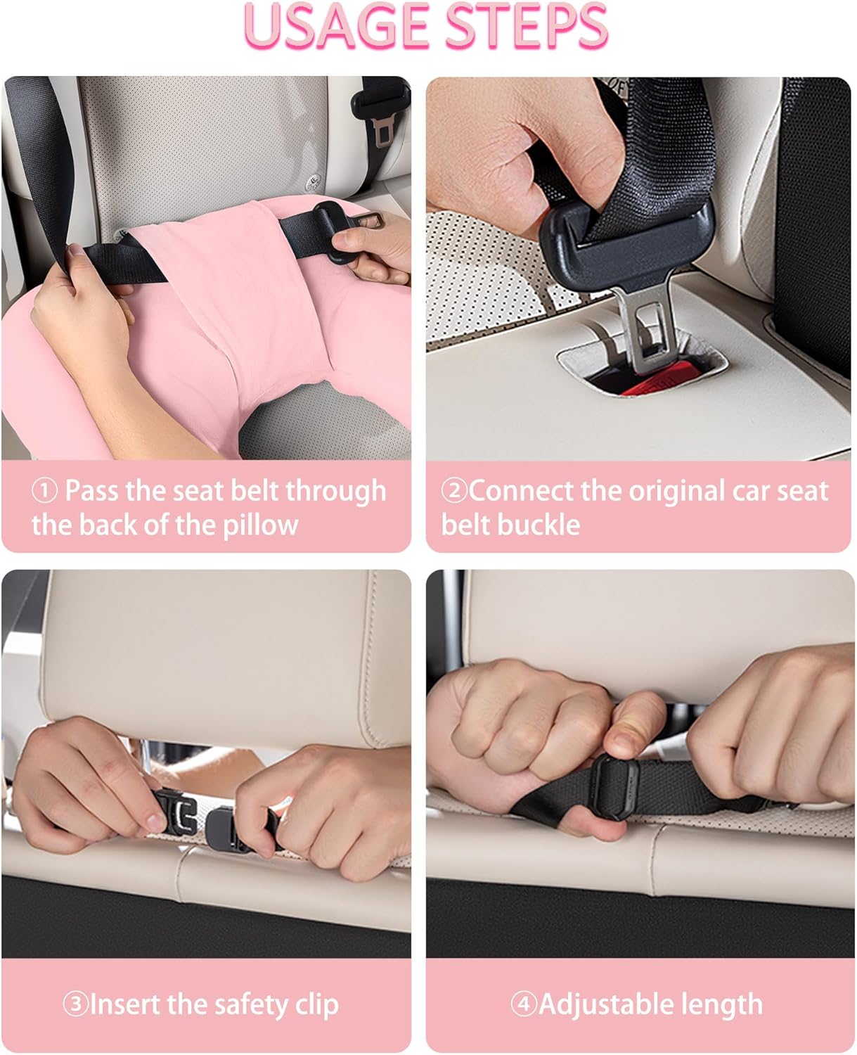 BEBAS U-Shaped Kids Travel Pillow for Car and Plane