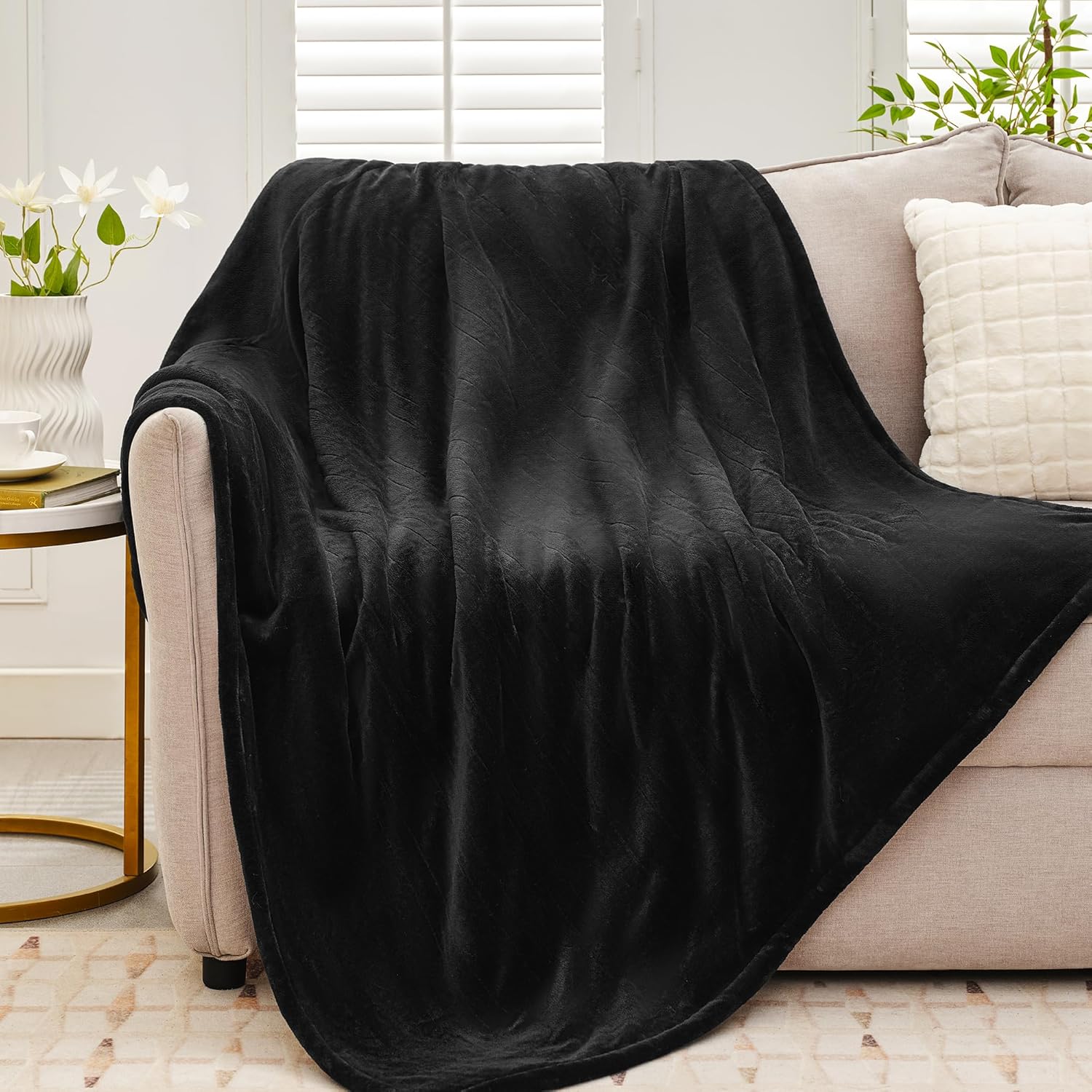 PTQ Heated Throw Blanket 50x60 - 6 Heating Levels Auto Shut Off Machine Washable