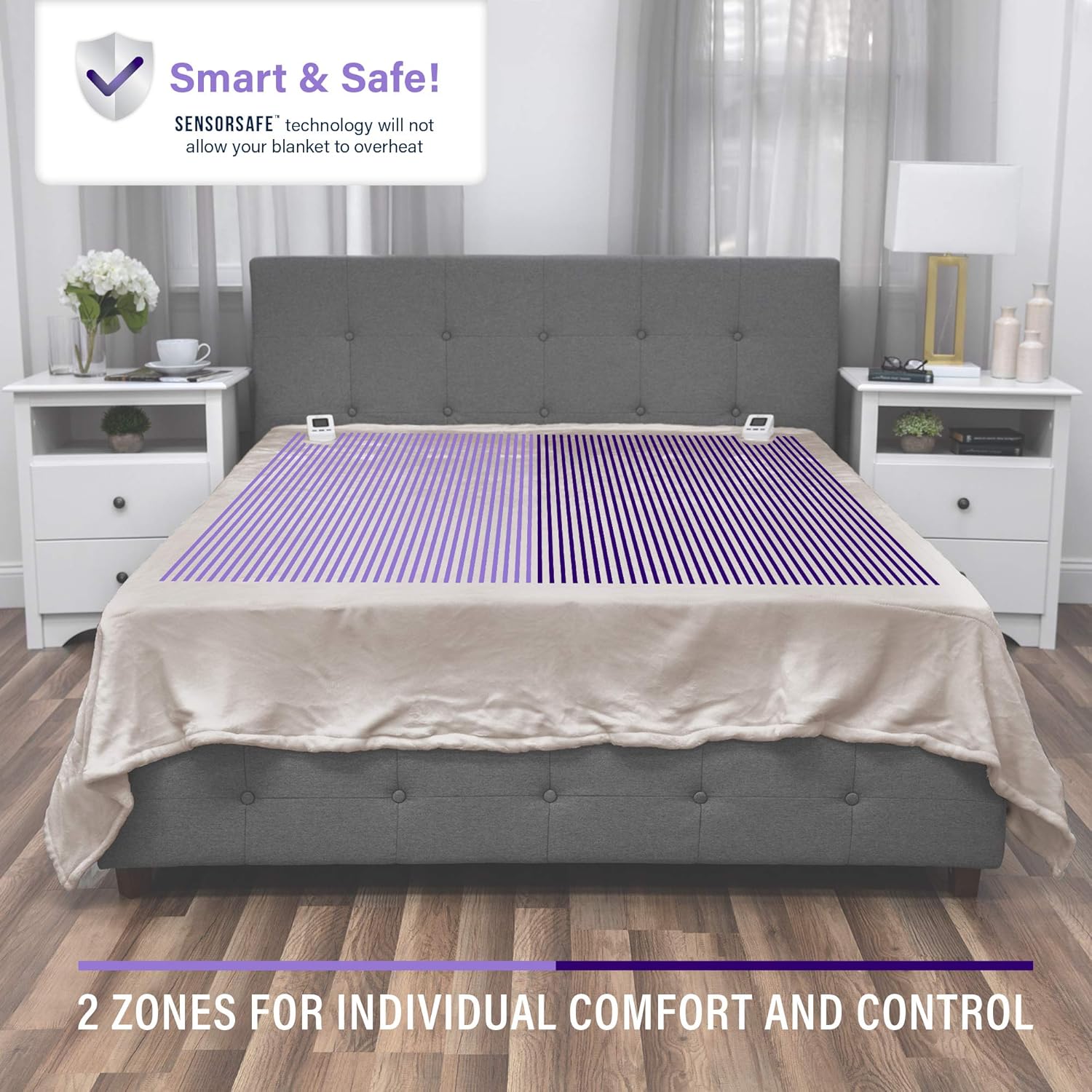 SensorPEDIC Heated Electric Blanket King Cappuccino