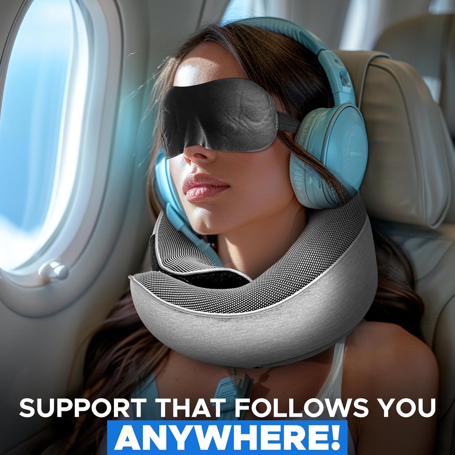 EcoNour Memory Foam Travel Pillow Set