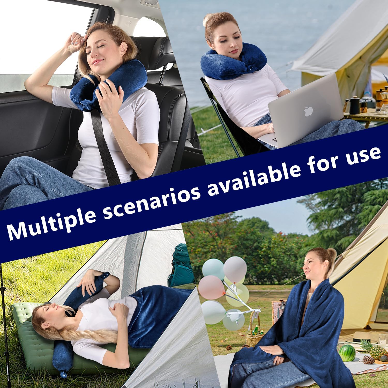 Yaning Multifunctional Travel Blanket with Neck Pillow Case