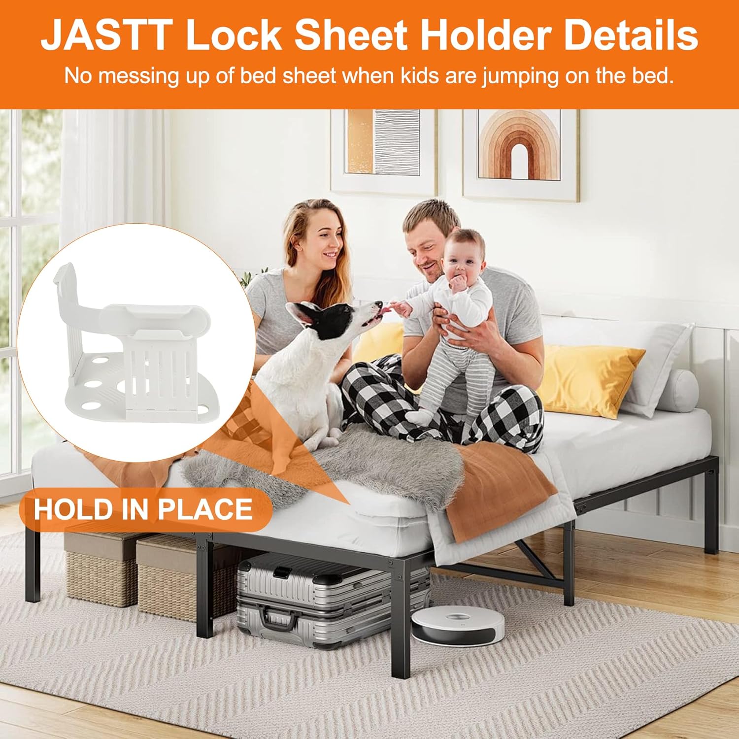 JASTT Lock Sheet Holders 4PCS Heavy Duty Bed Sheet Clips