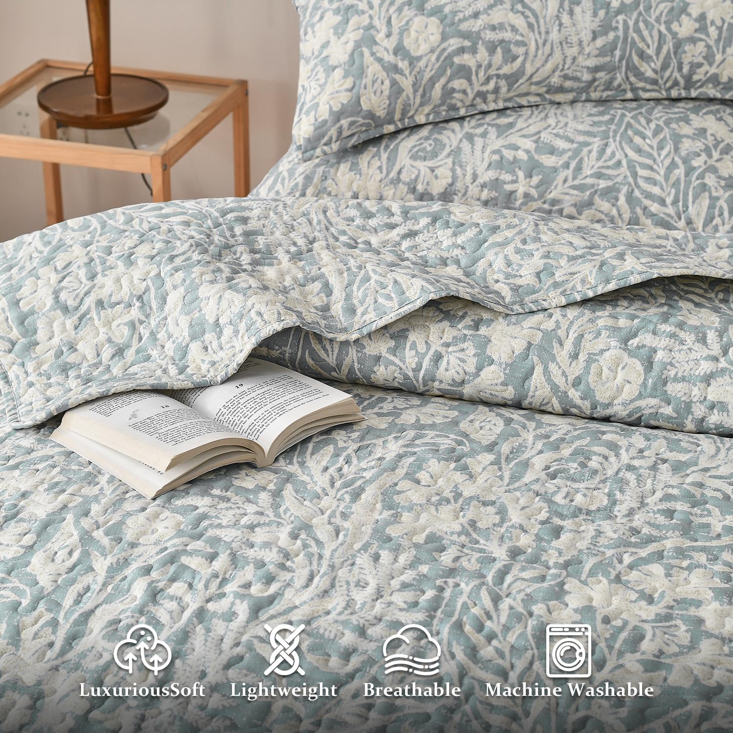 DURLENGEN Boho Style Quilt Set Twin 2Pcs