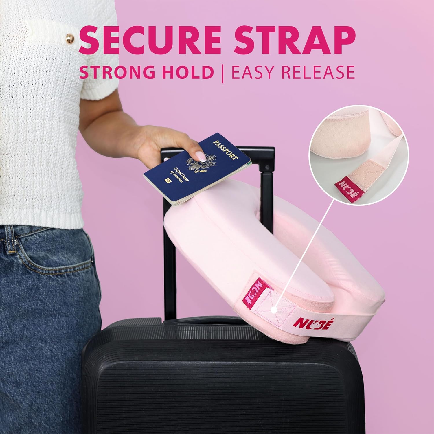 Nub Travel Neck Pillow Pink 1