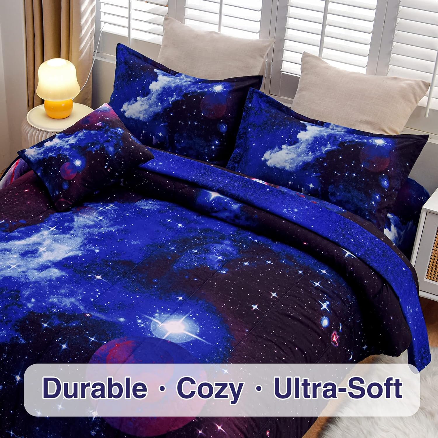 A Nice Night Galaxy 6Pcs Comforter Set for Kids Adults