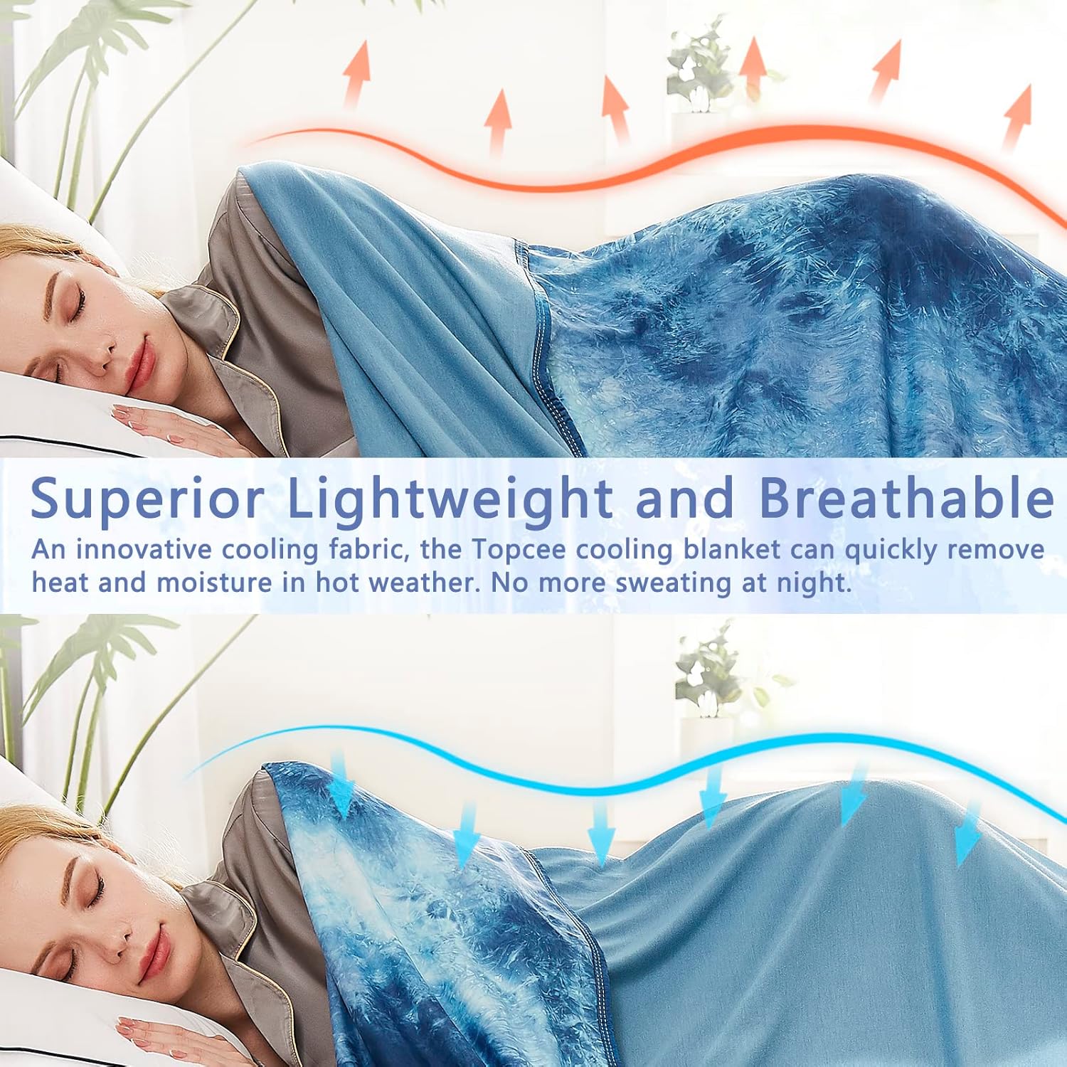 Topcee Cooling Blanket for Hot Sleepers King Size 90x104