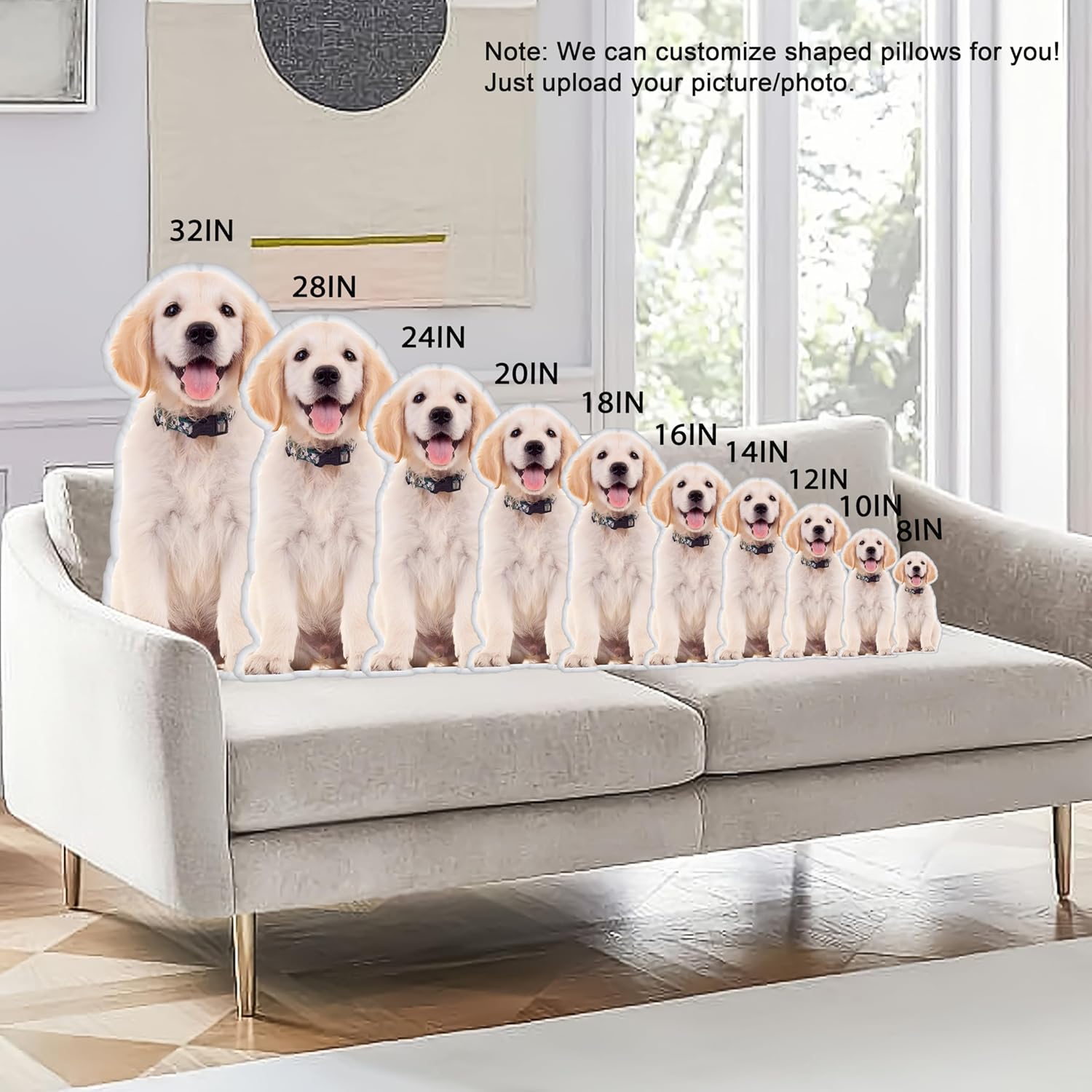 Custom Pet Pillow with Personalized Photo White