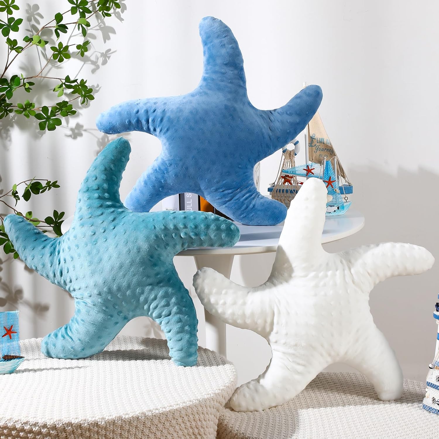 Fumete Starfish Plush Pillow 3 Pack 20 Inch Decor