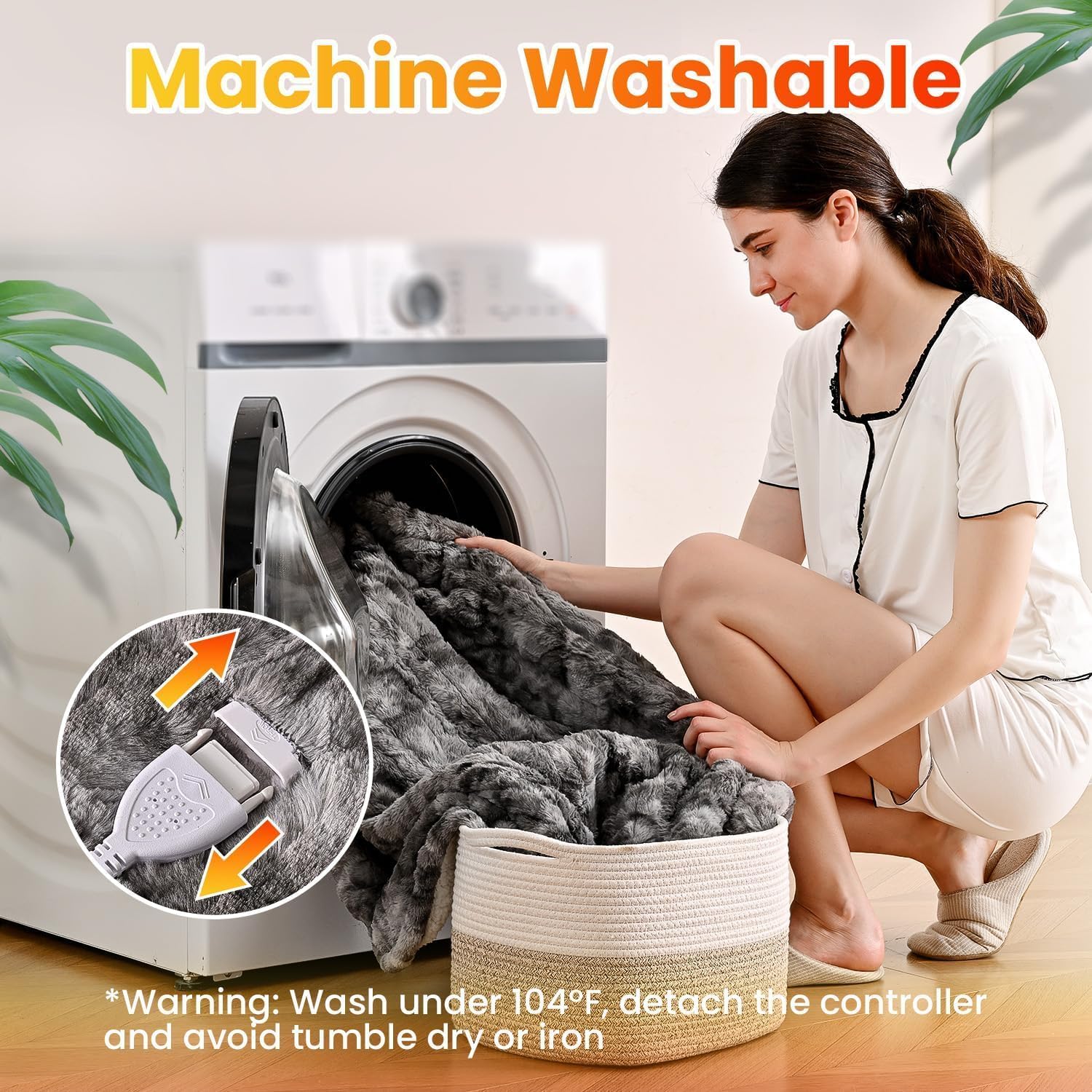 WOOMER Heated Blanket with 10 Heat Levels