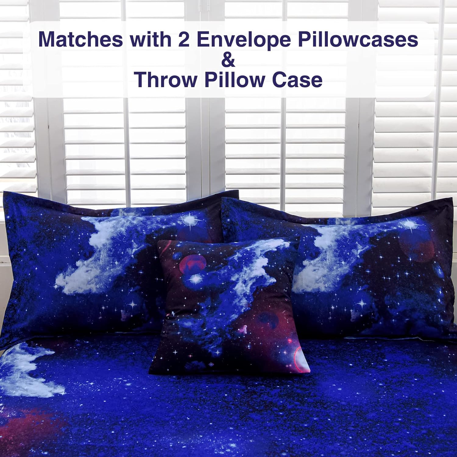 A Nice Night Galaxy 6Pcs Comforter Set for Kids Adults