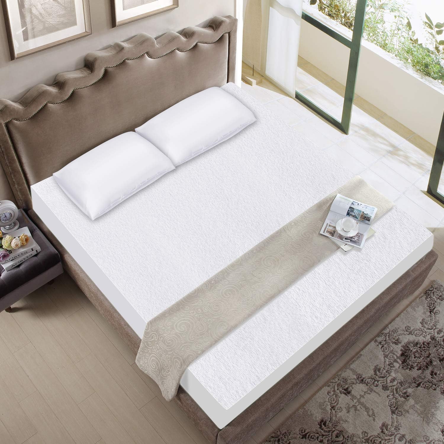 Moonsea Full Size Waterproof Mattress Protector with Elastic Skirt