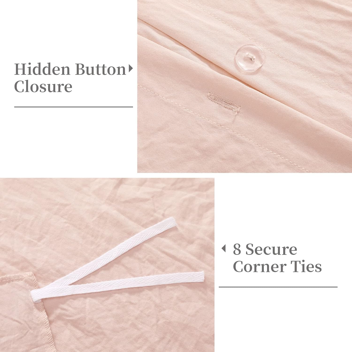 CAROMIO Pink Ruffle Duvet Cover Set 2PCS Twin