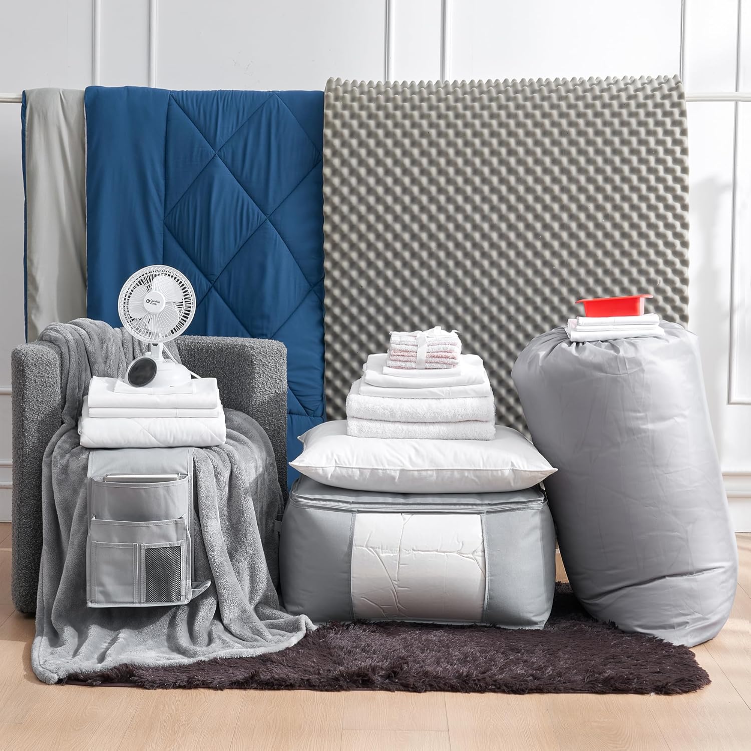 Fully-Loaded Twin XL Dorm Bedding Essentials Package
