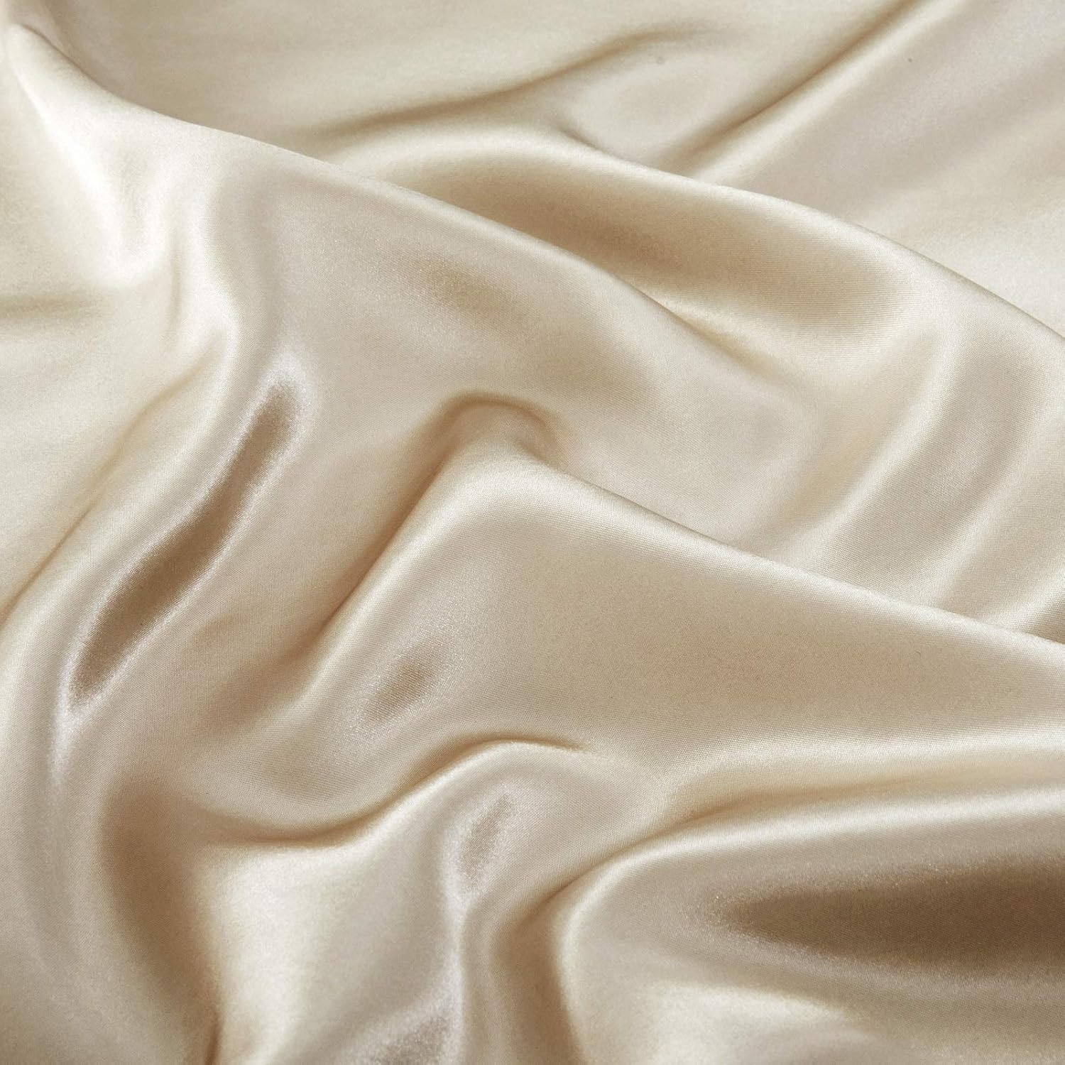 P Pothuiny Satin Fitted Sheet King Size Taupe