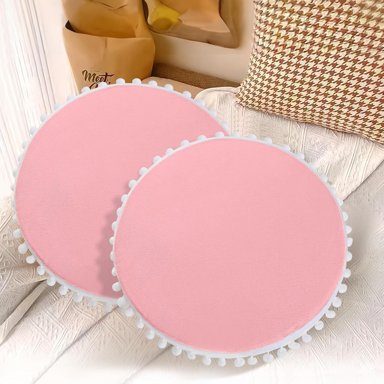 Kishome Round Floor Pillow Set of 4 for Kids