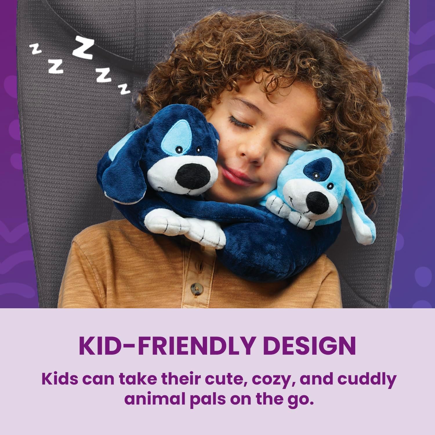 Cabeau Travel Pillow for Kids Puppies Style