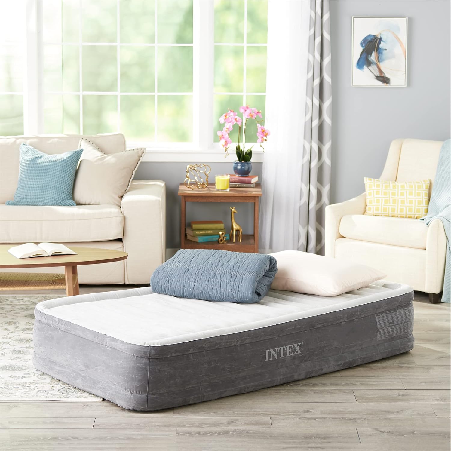 Intex Comfort Plush Mid Rise Airbed with Electric Pump Twin