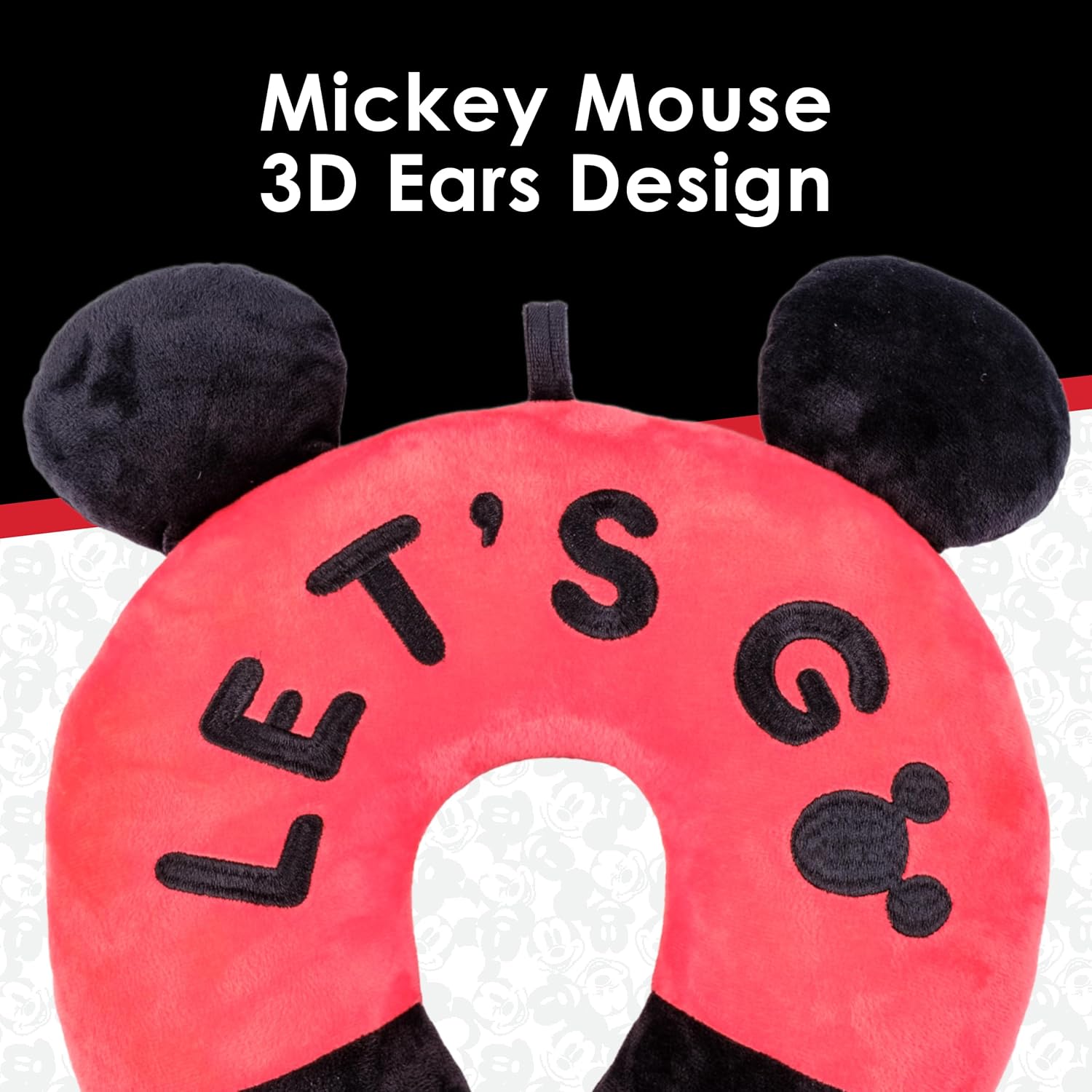 Disney Mickey Mouse Travel Pillow Lets Go Portable Neck Support