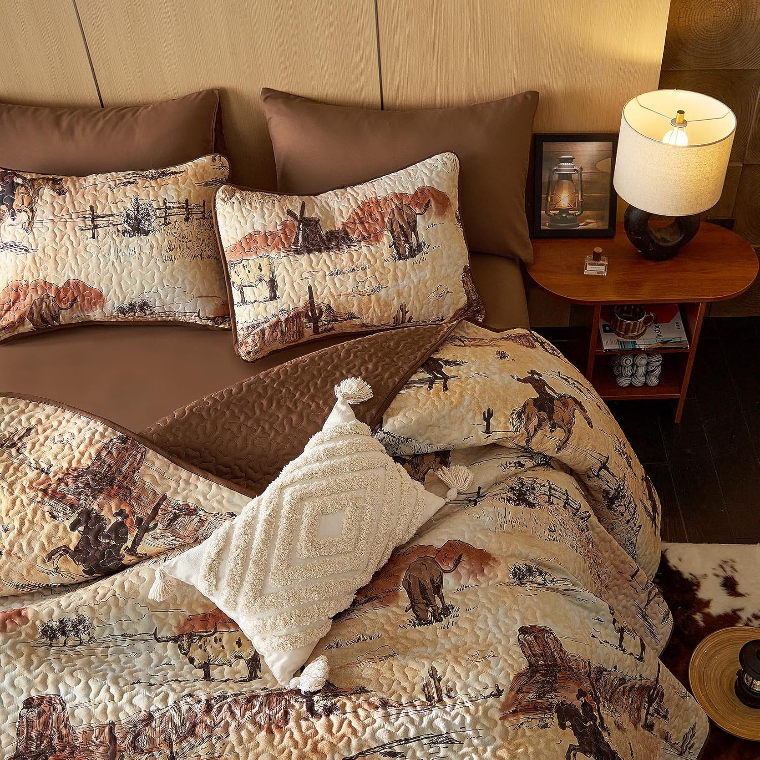 Wake In Cloud Western Quilt Set - King 3-Piece