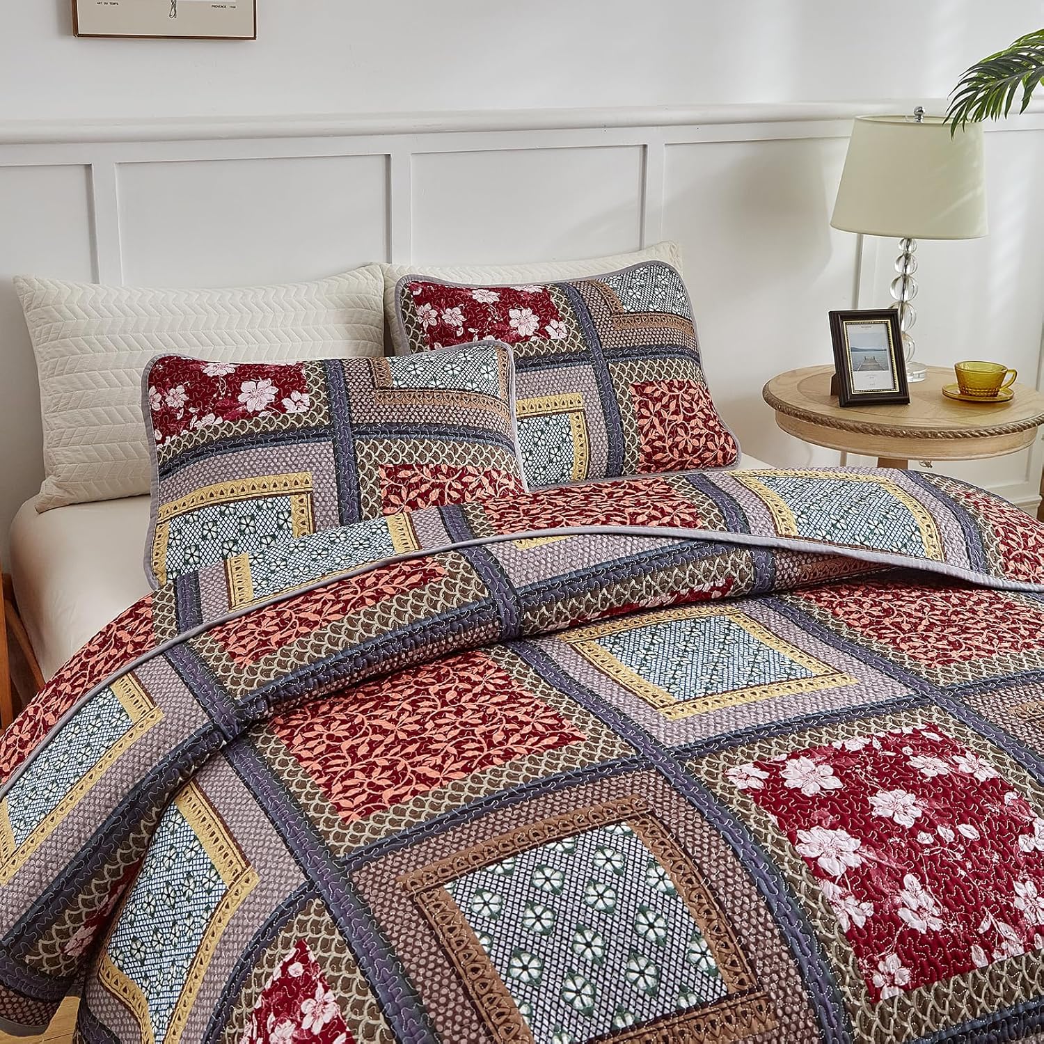Flysheep 2 Piece Patchwork Quilt Set Twin Size