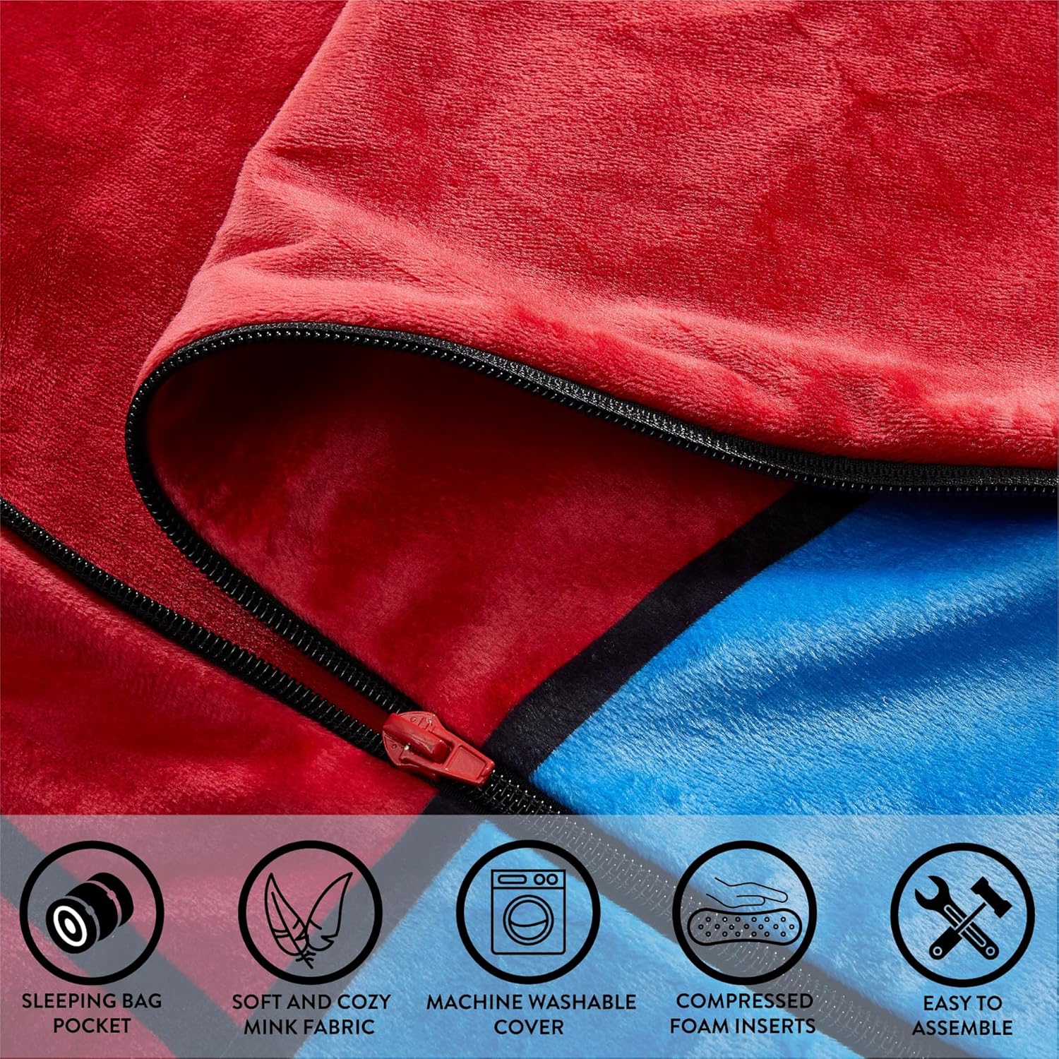 Idea Nuova Marvel Spiderman Floor Lounger for Kids