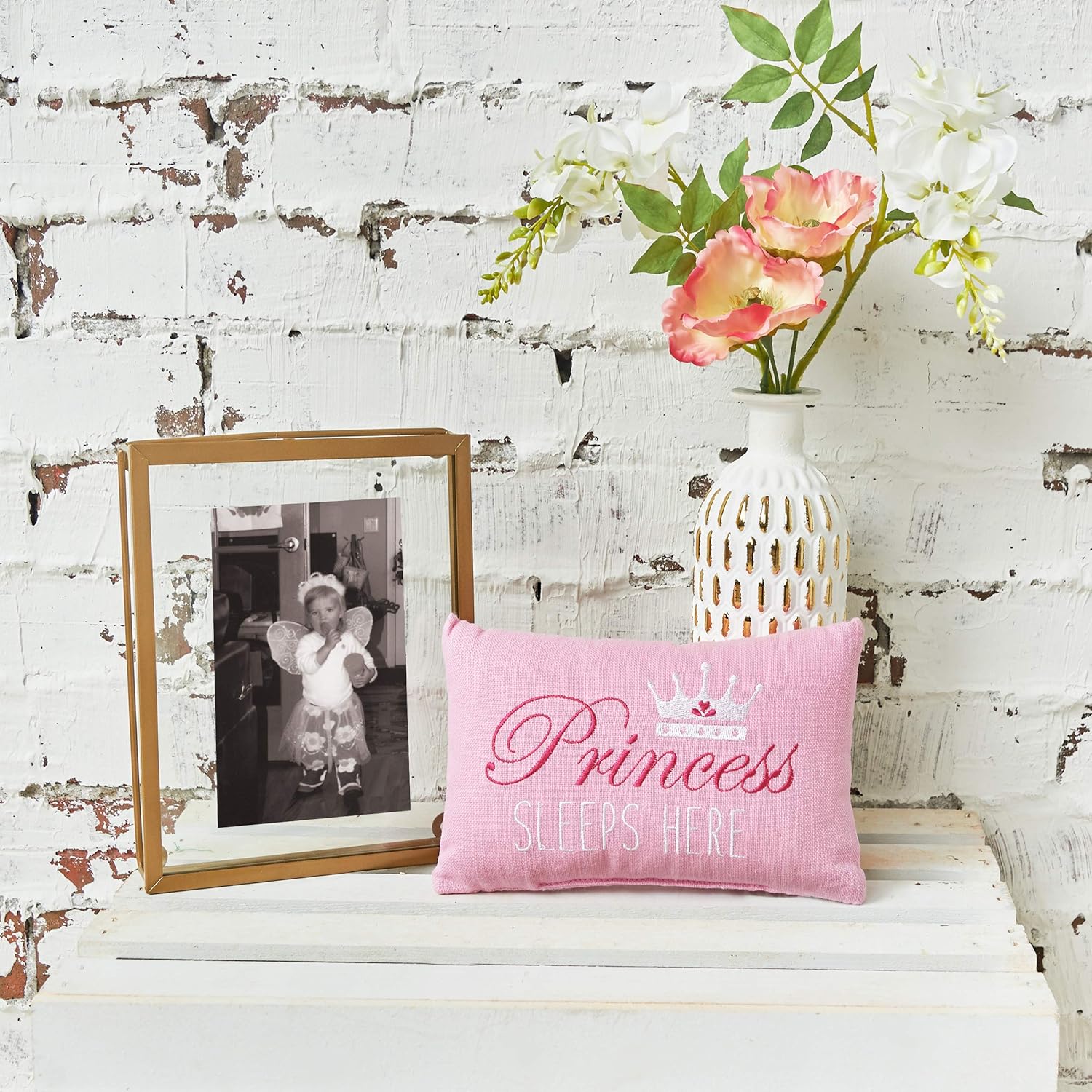 CF Home Pink Princess Sleeps Here 6x9 Accent Pillow