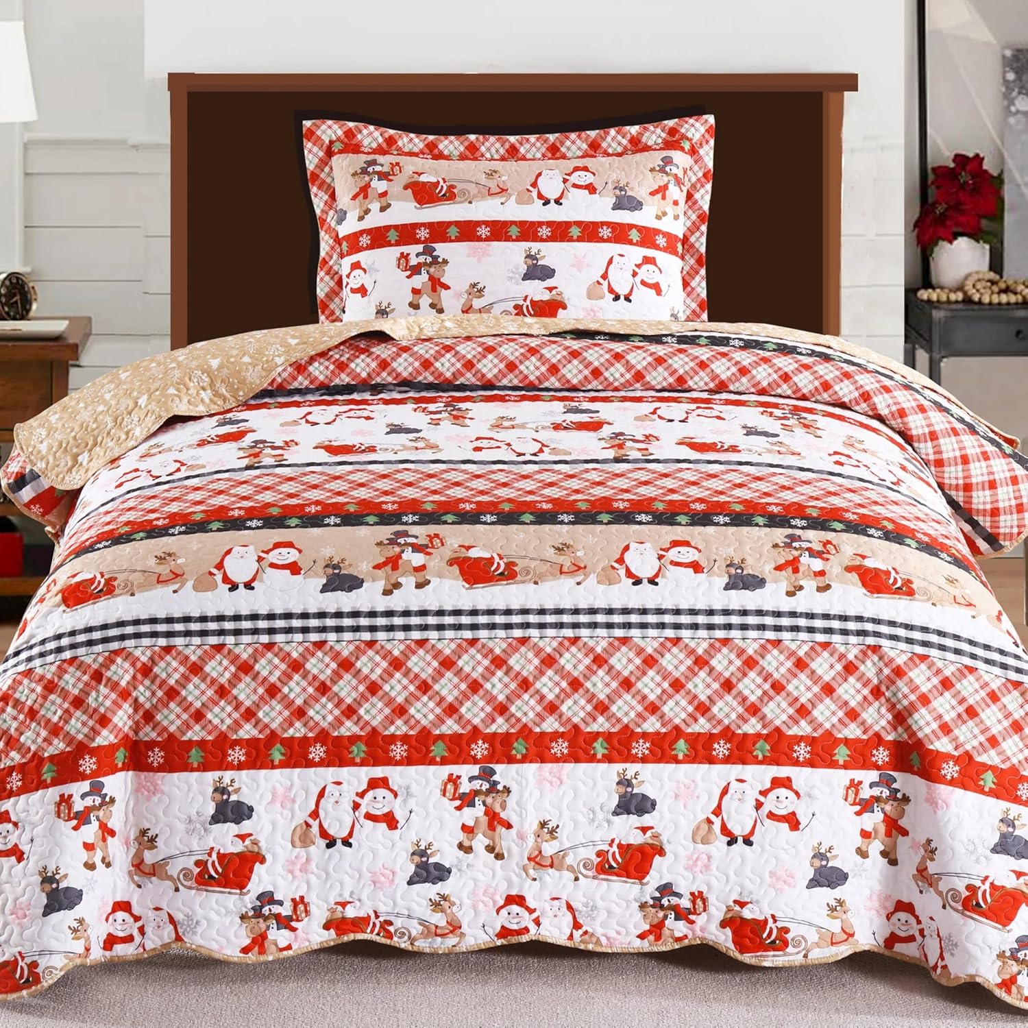 MarCielo Christmas Kids Quilt Set Twin 1